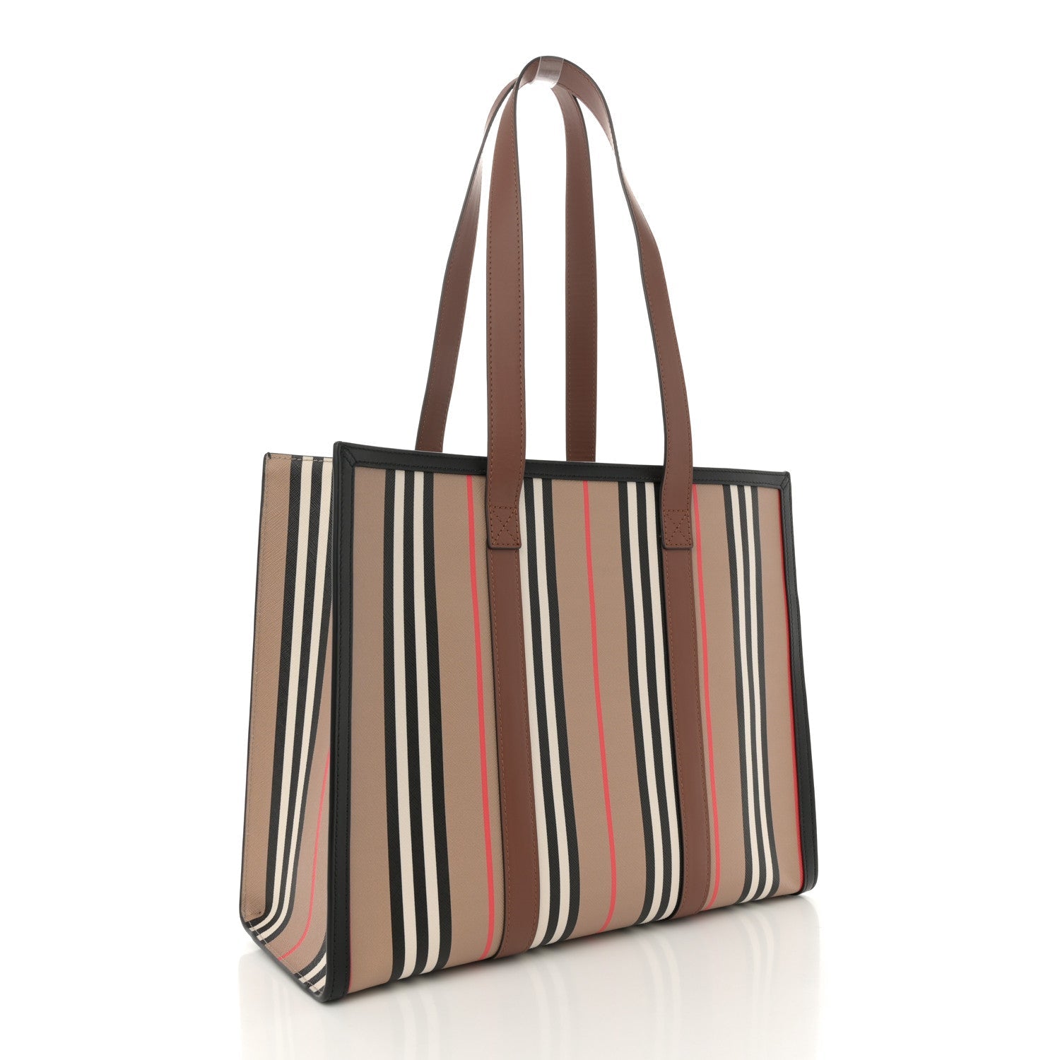 E-Canvas Stripe Book Tote Archive Beige