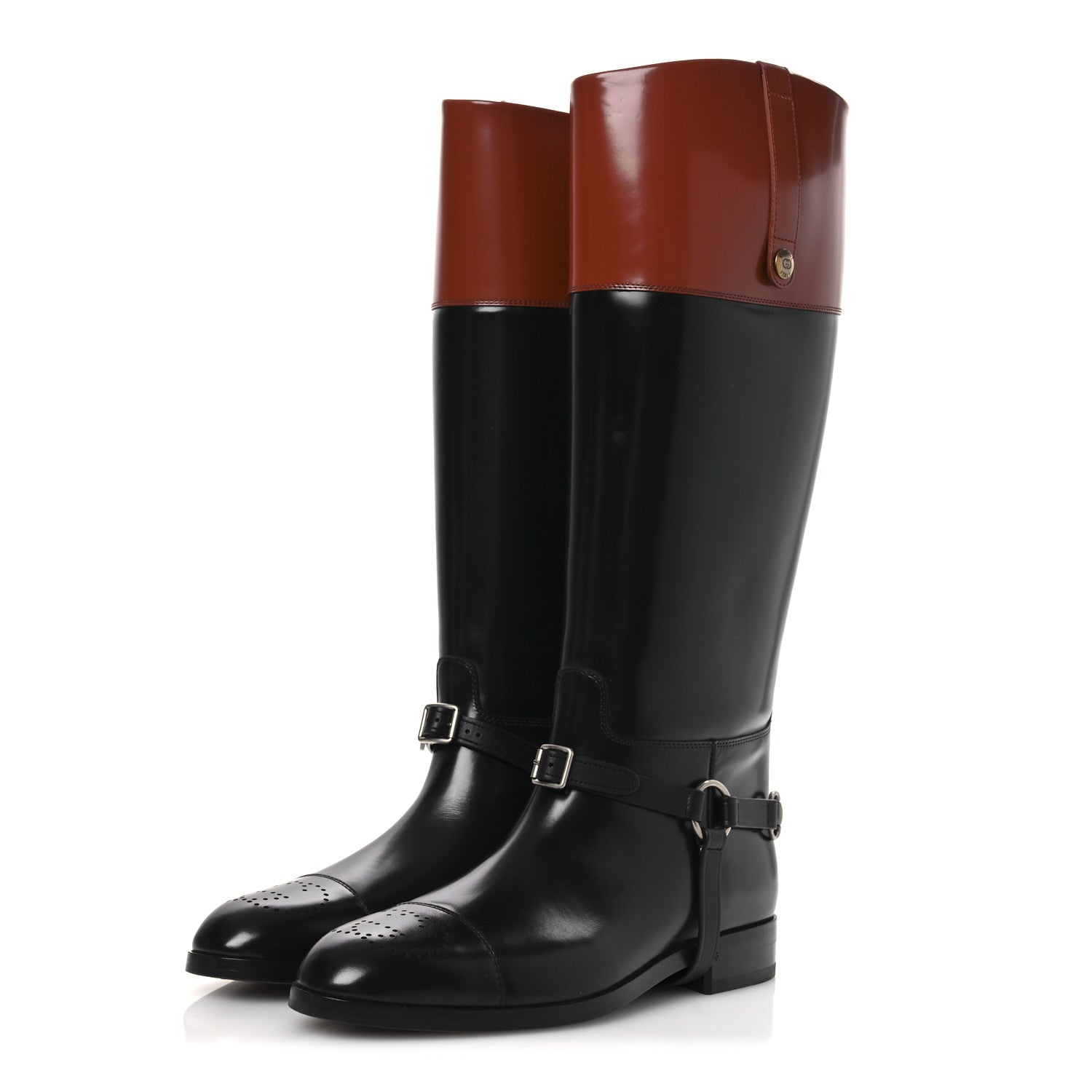 Cordovan Lux Mens Zelda Harness Riding Boots 10.5 Black Amber Honey