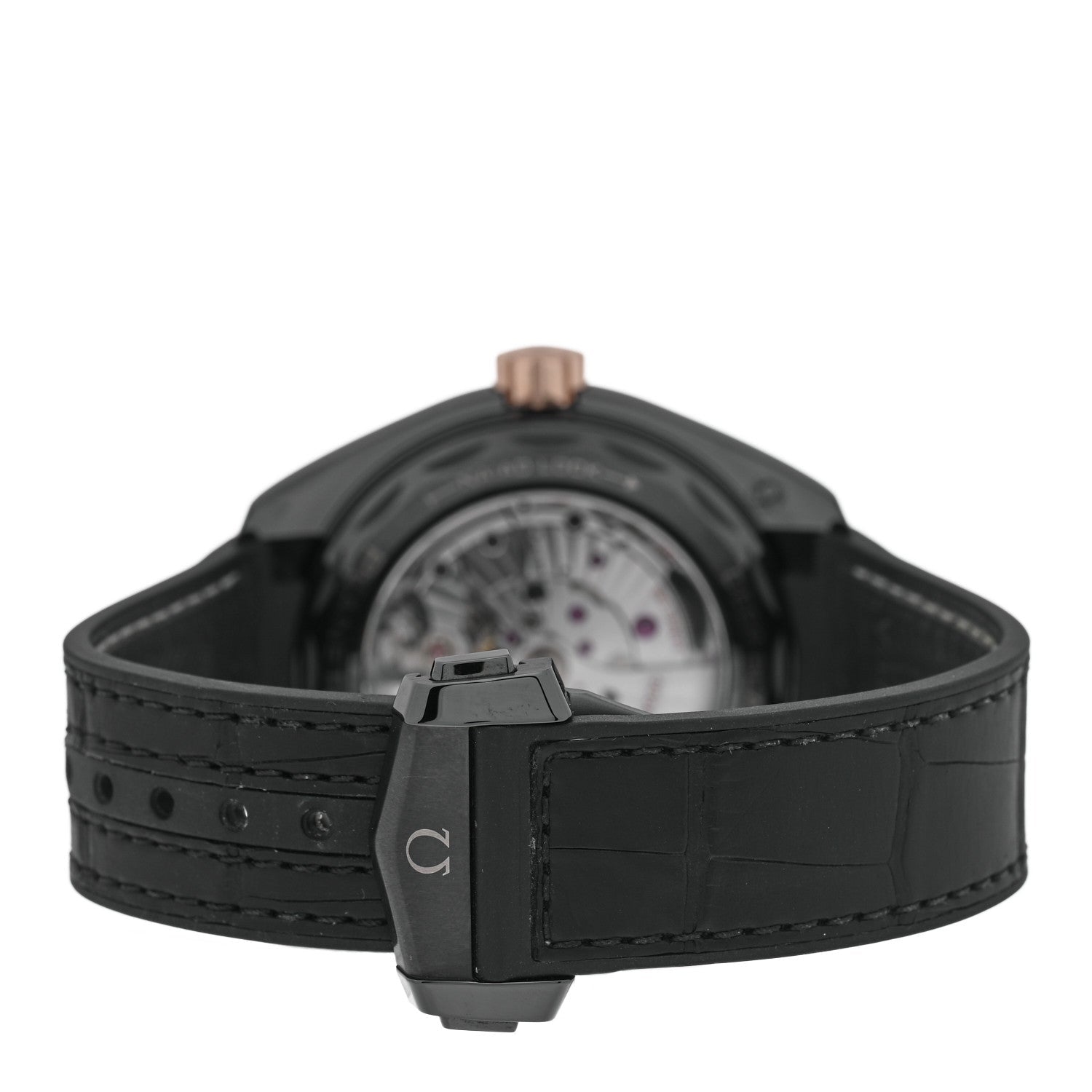 Ceramic 18K Sedna Gold Alligator 45.5mm Seamaster Planet Ocean Automatic Watch Black 215.63.46.22.01.001