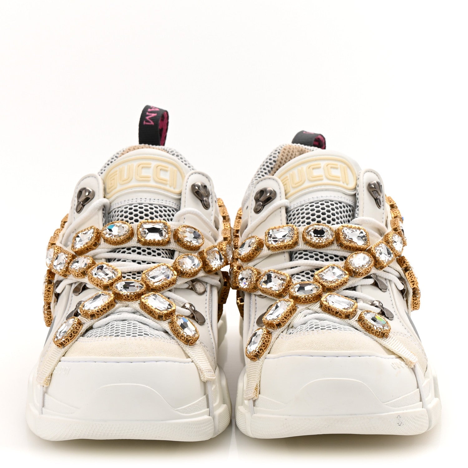 X SEGA Mesh Calfskin Suede Removable Crystals Mens Flashtrek Sneakers 9 Great White