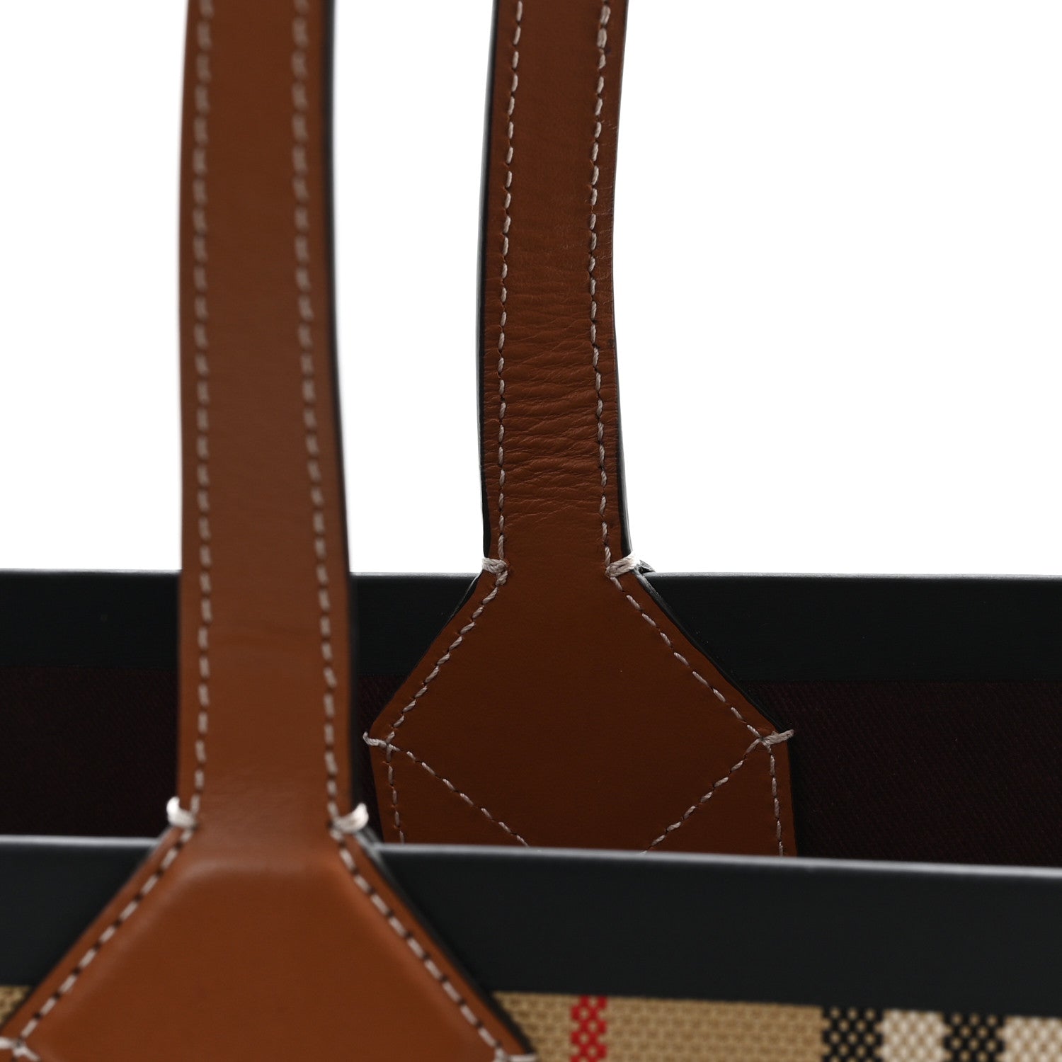 Cotton Vintage Check Medium London Tote Bag Briar Brown Black