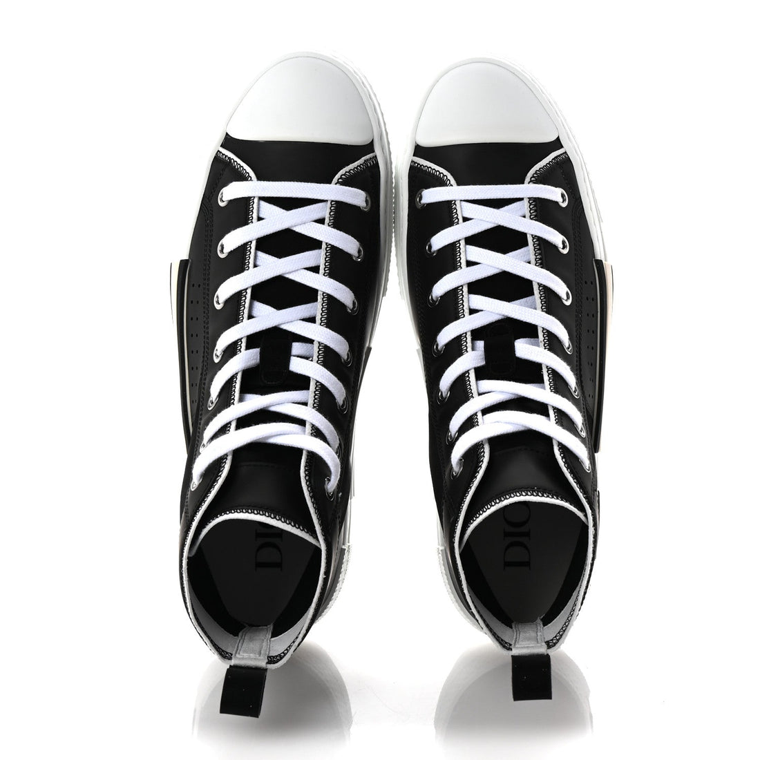 Nylon Calfskin Mens B23 High Top Sneakers 42 Black