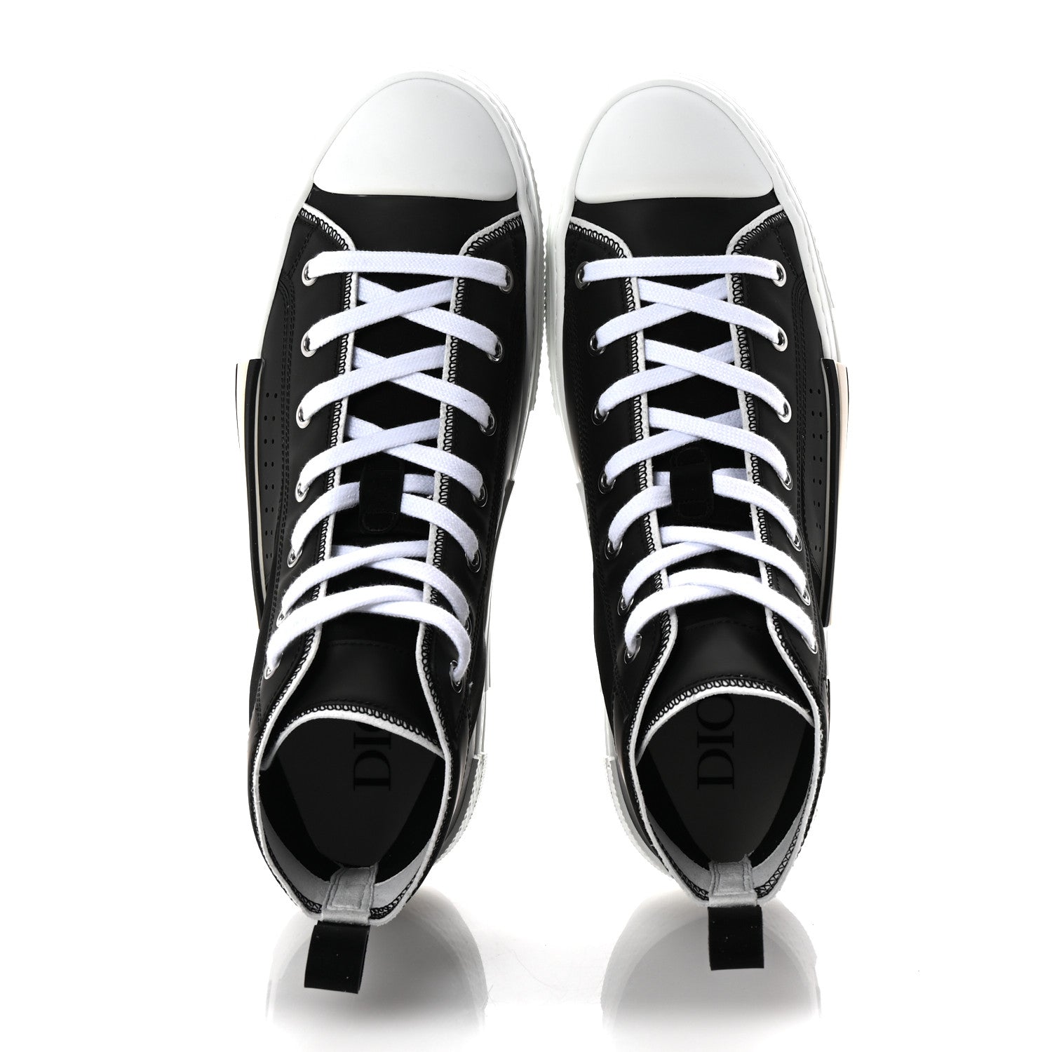 Nylon Calfskin Mens B23 High Top Sneakers 42 Black