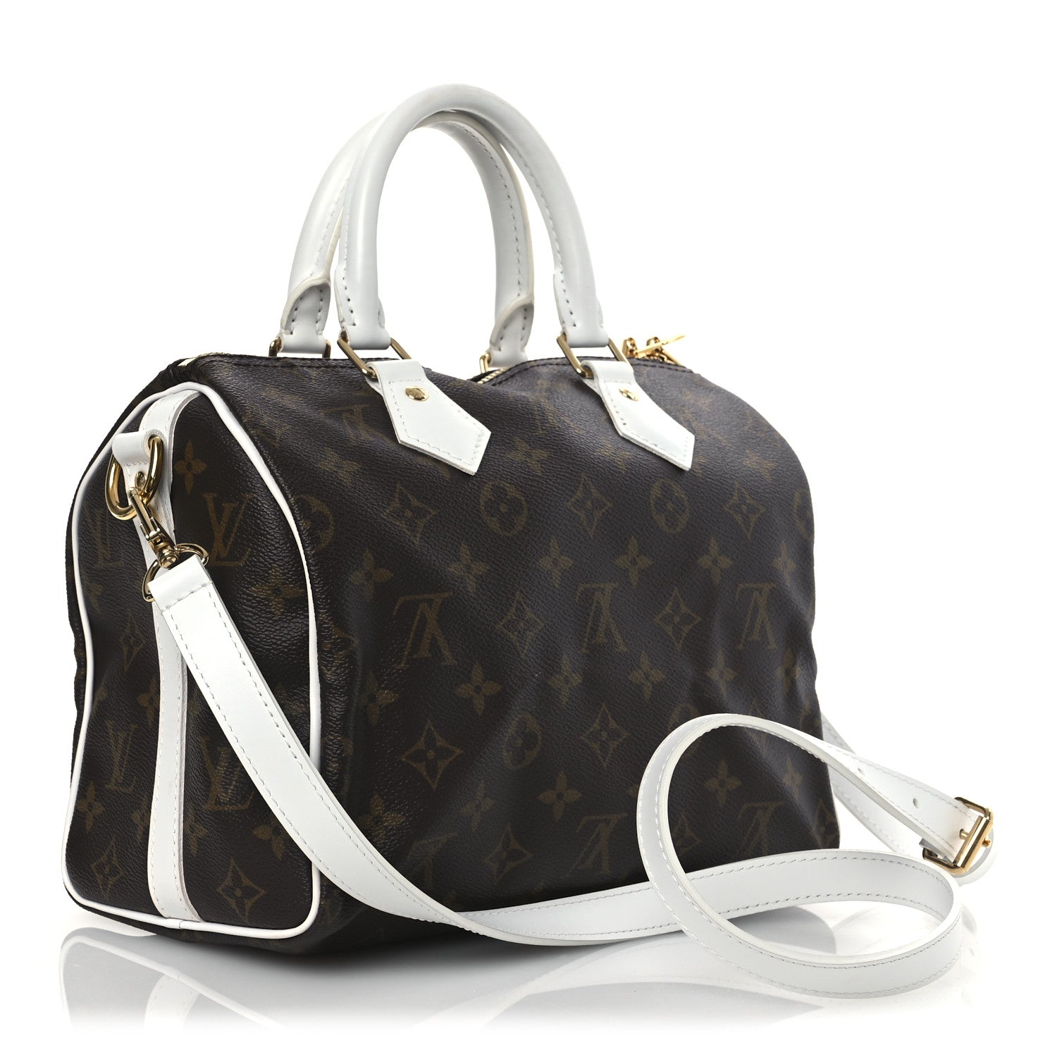 Monogram LV Match Speedy Bandouliere 25 White