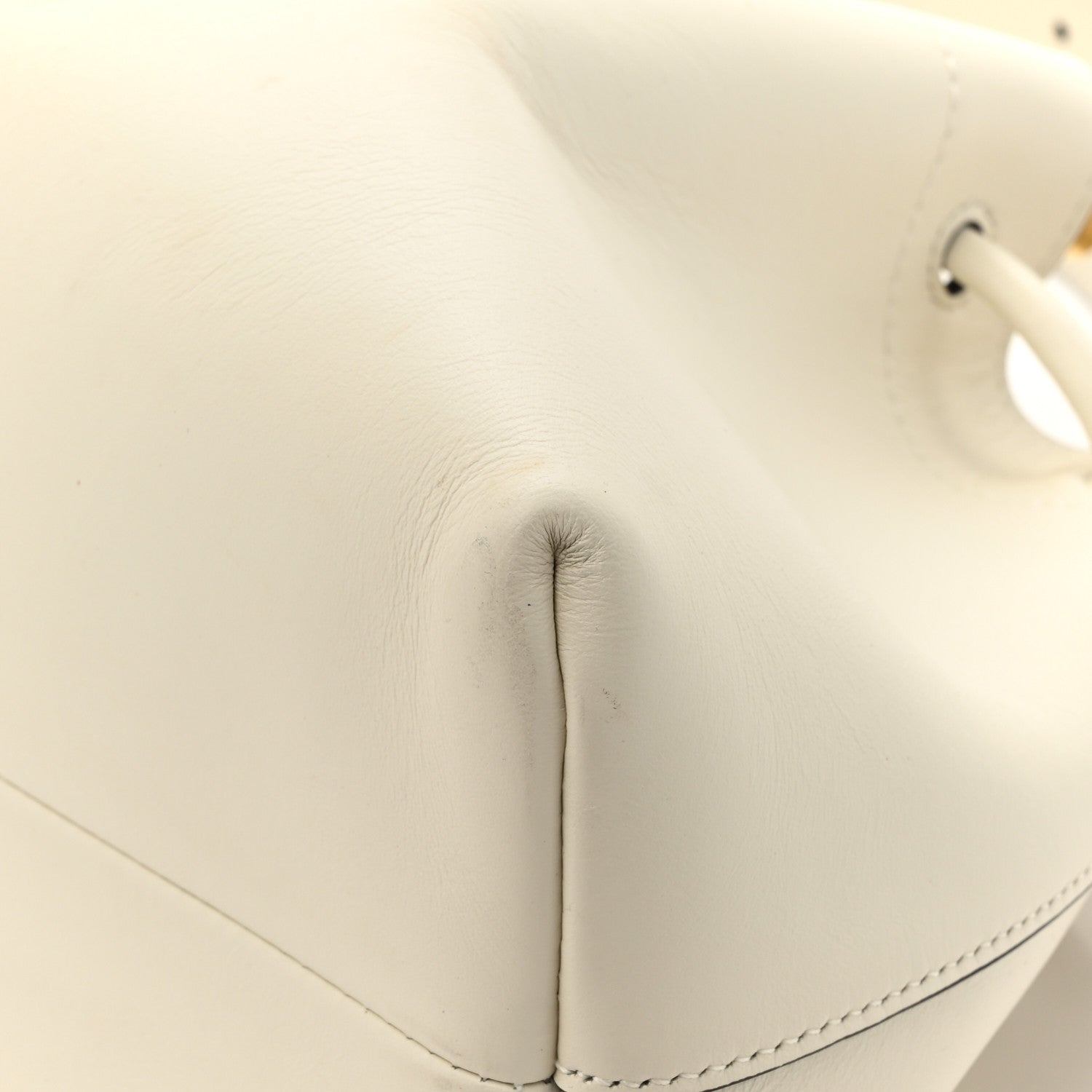 Soft Shiny Calfskin Bon Bon East West Bucket Bag Latte