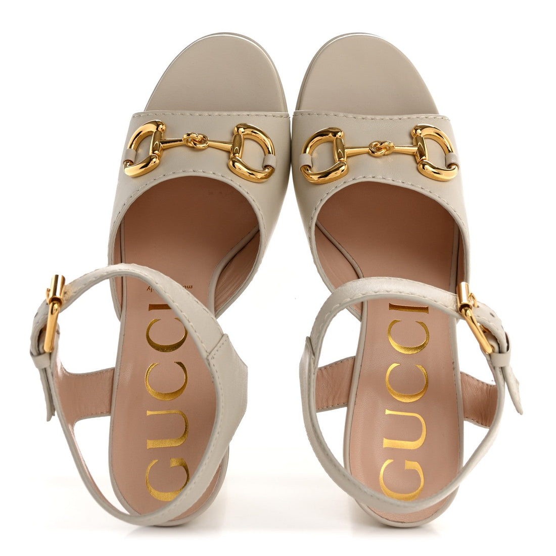 Nappa Charlotte Horsebit 40/135mm Platform Sandals 40.5 Mystic White