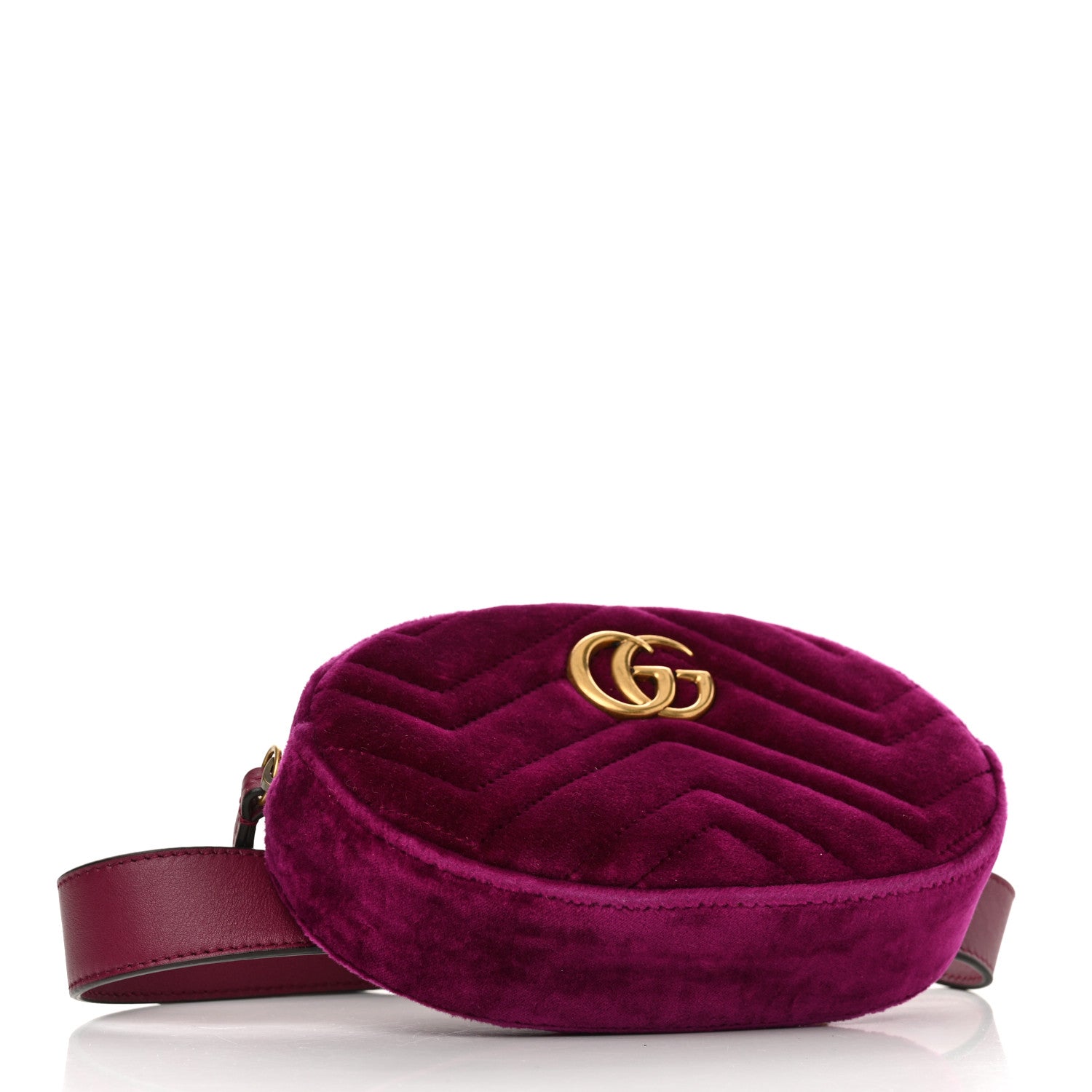 Velvet Matelasse GG Marmont Belt Bag 85 34 Fuchsia Violet Cyclamen