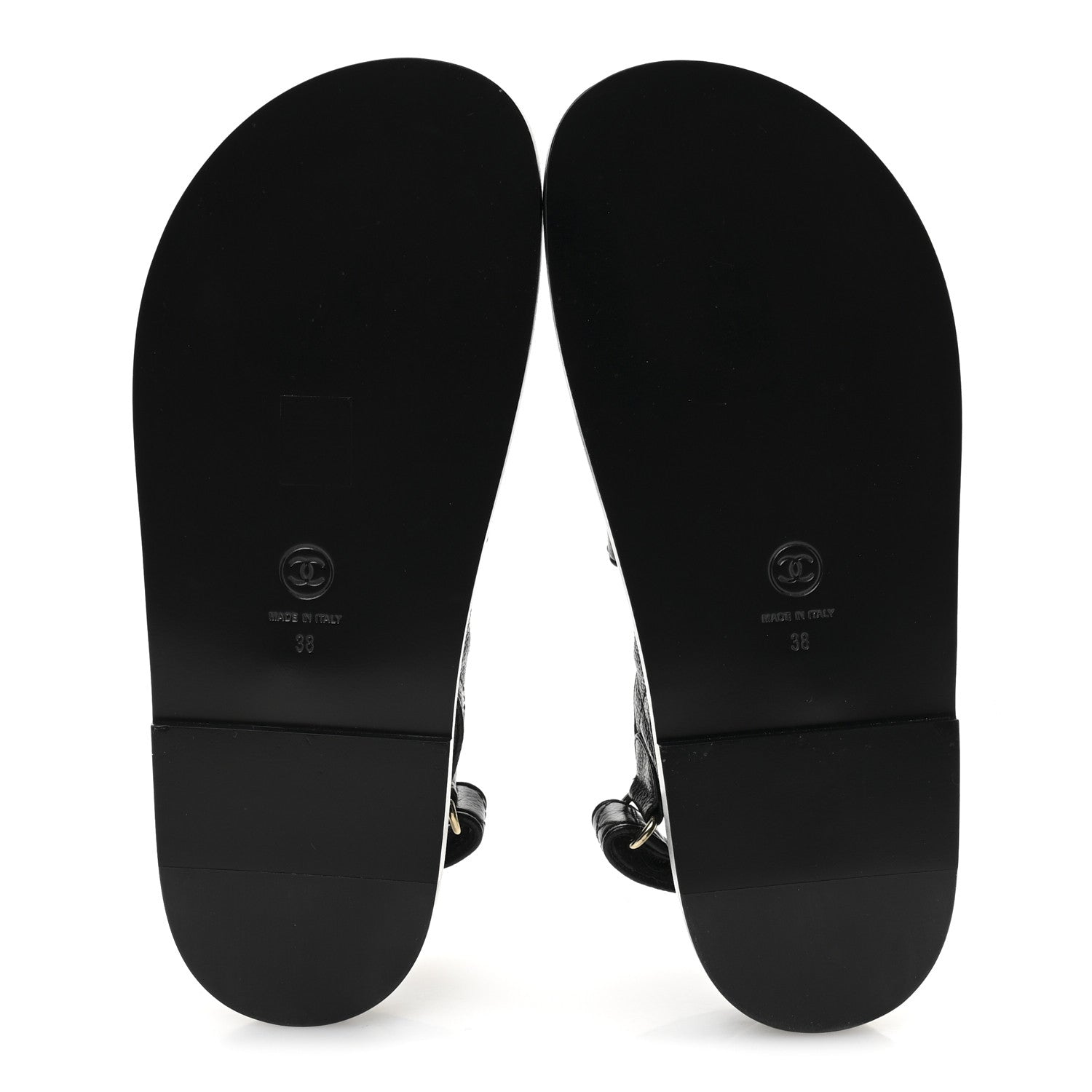 Grained Calfskin Velcro Dad Sandals 38 Black