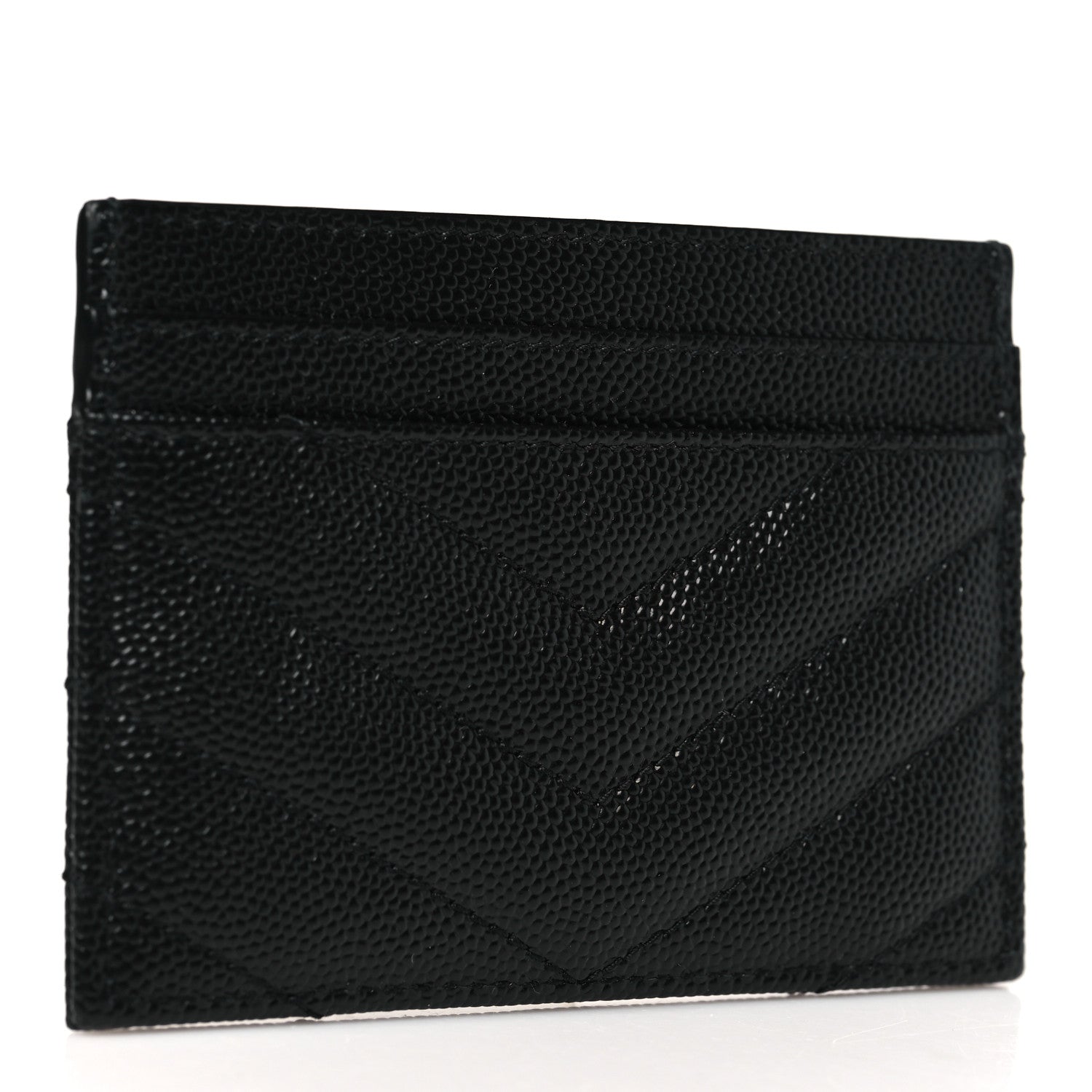 Grain De Poudre Matelasse Chevron Credit Card Case Black