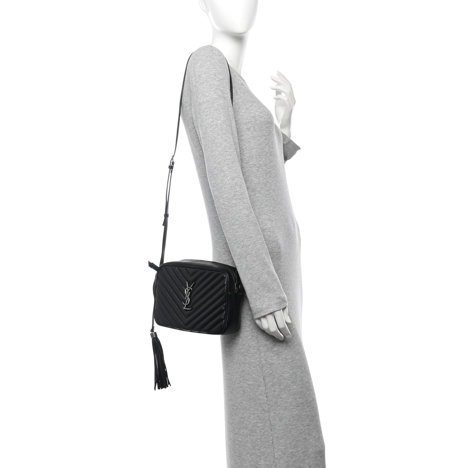 Calfskin Matelasse Monogram Lou Camera Bag Black