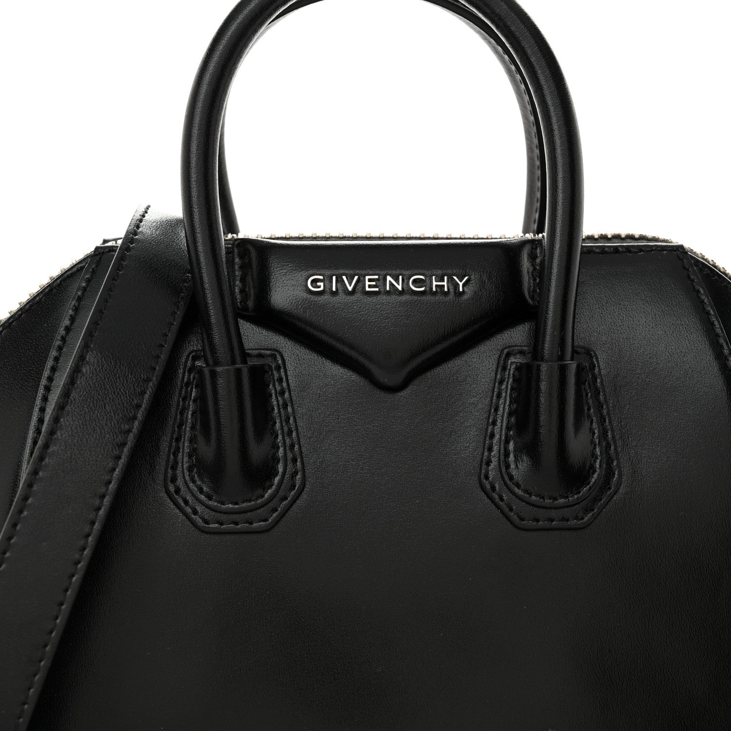 Shiny Lord Calfskin Mini Antigona Black
