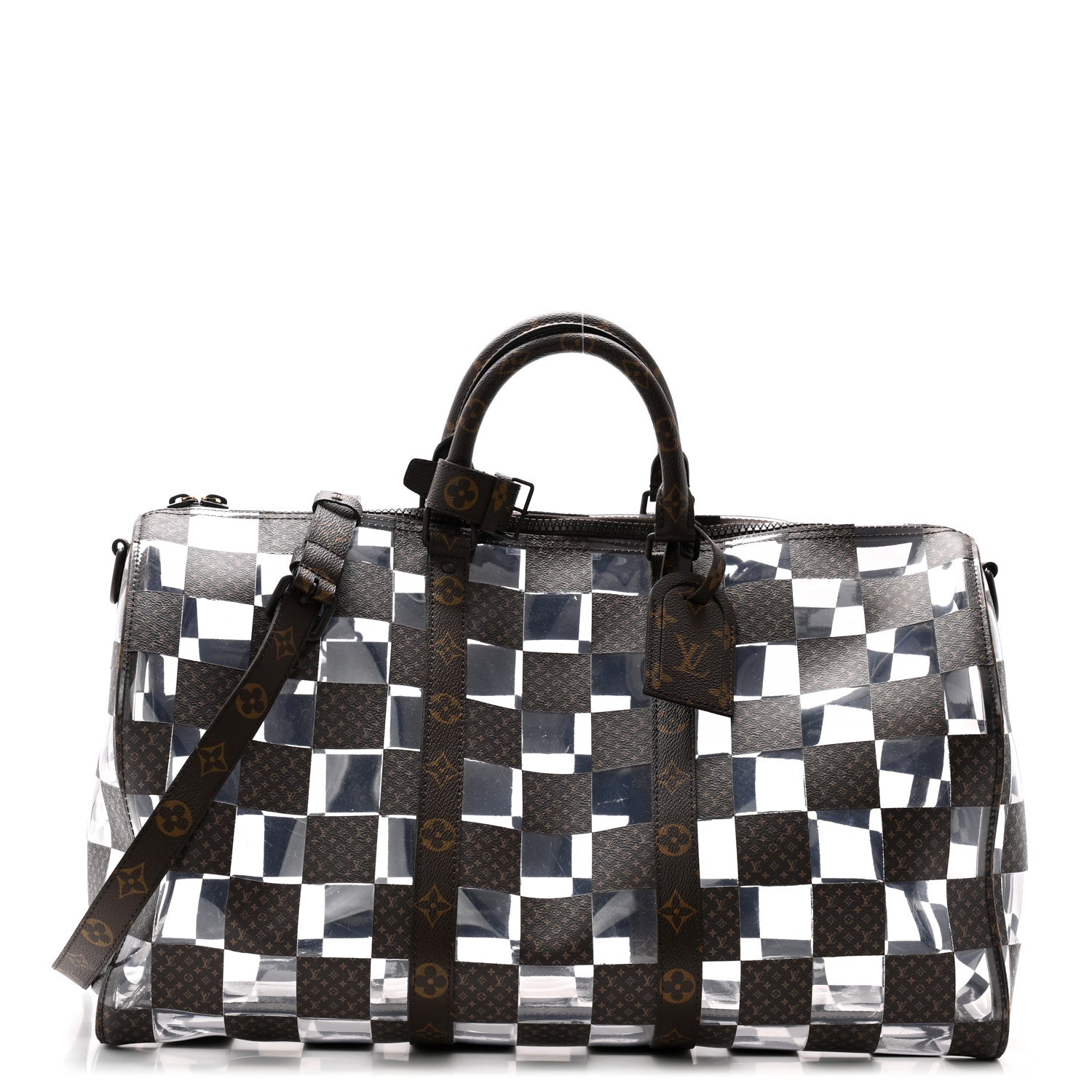 PVC Monogram Chess Keepall Bandouliere 50
