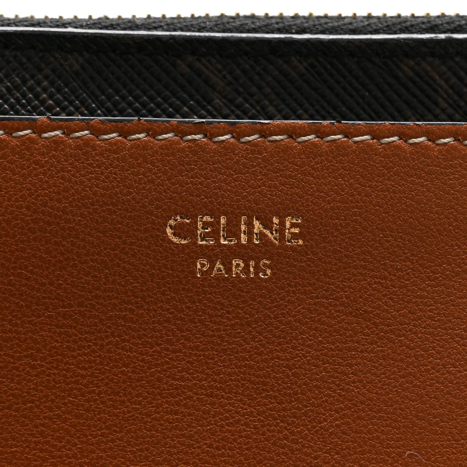 Triomphe Canvas Zipped Card Holder Tan