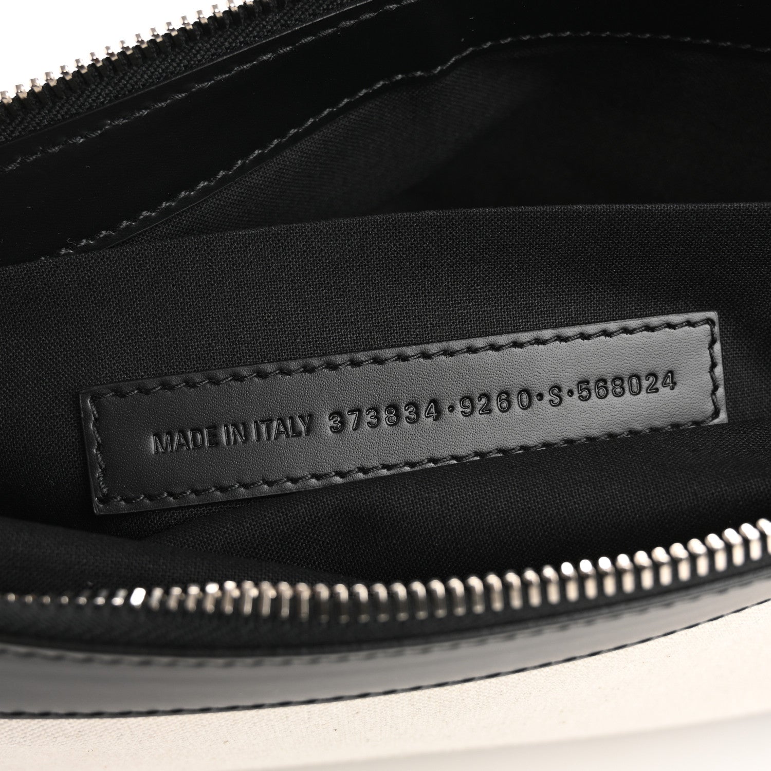 Calfskin Cotton Canvas Logo Clutch Black