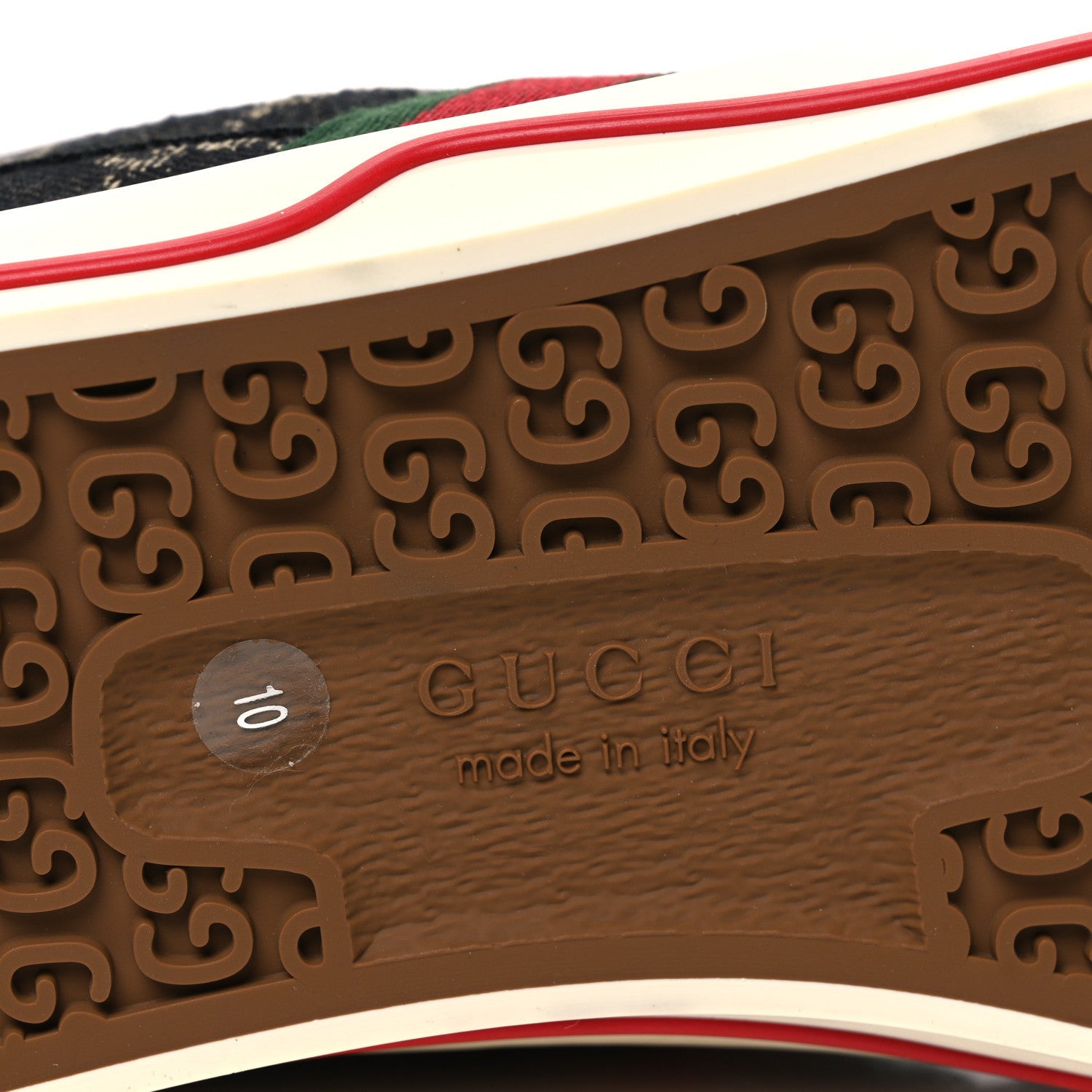 New Denim GG Monogram Web Mens 1977 Tennis High Top Sneakers 10 Black Ivory