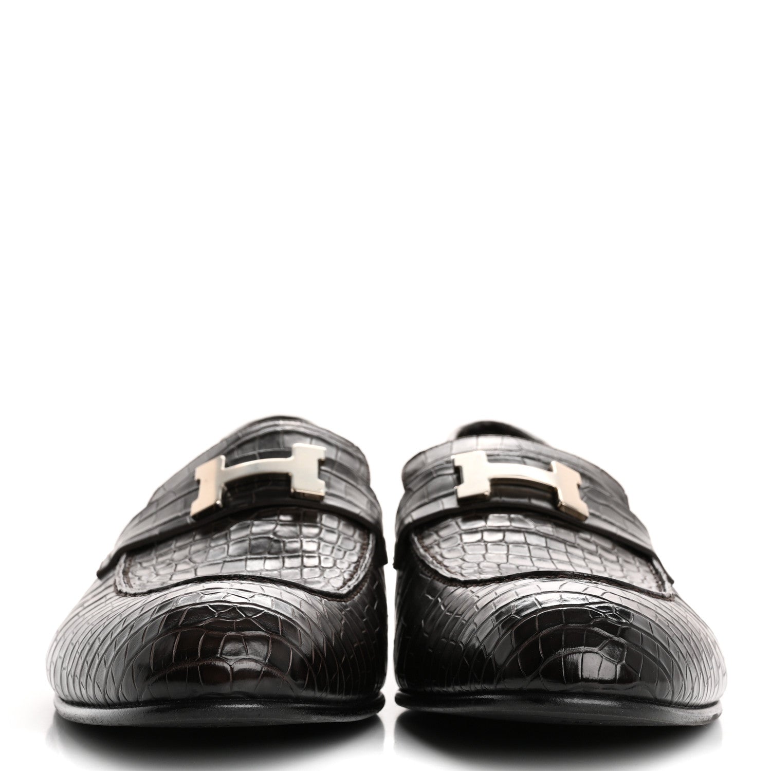 Matte Alligator Mens Paris Loafers 45 Moka