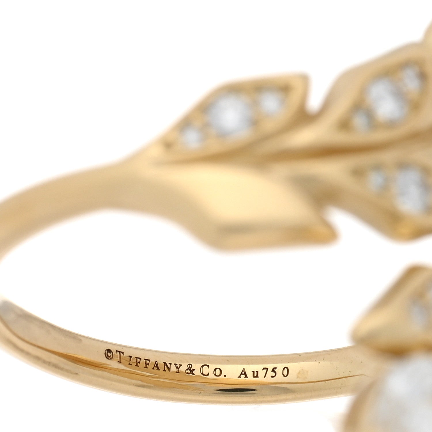 18K Yellow Gold Diamond Victoria Vine Bypass Ring 49 5