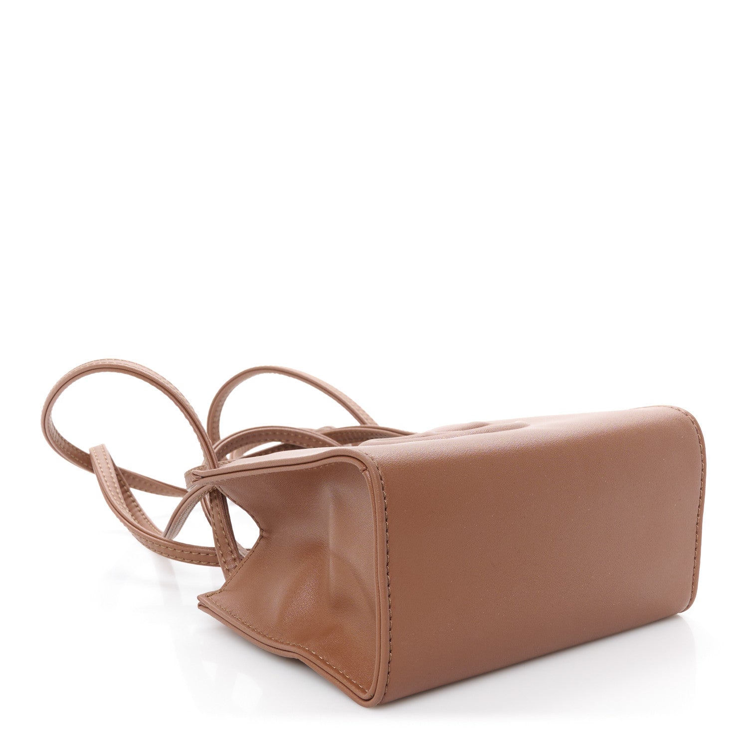 Vegan Leather Small Shopping Bag Tan