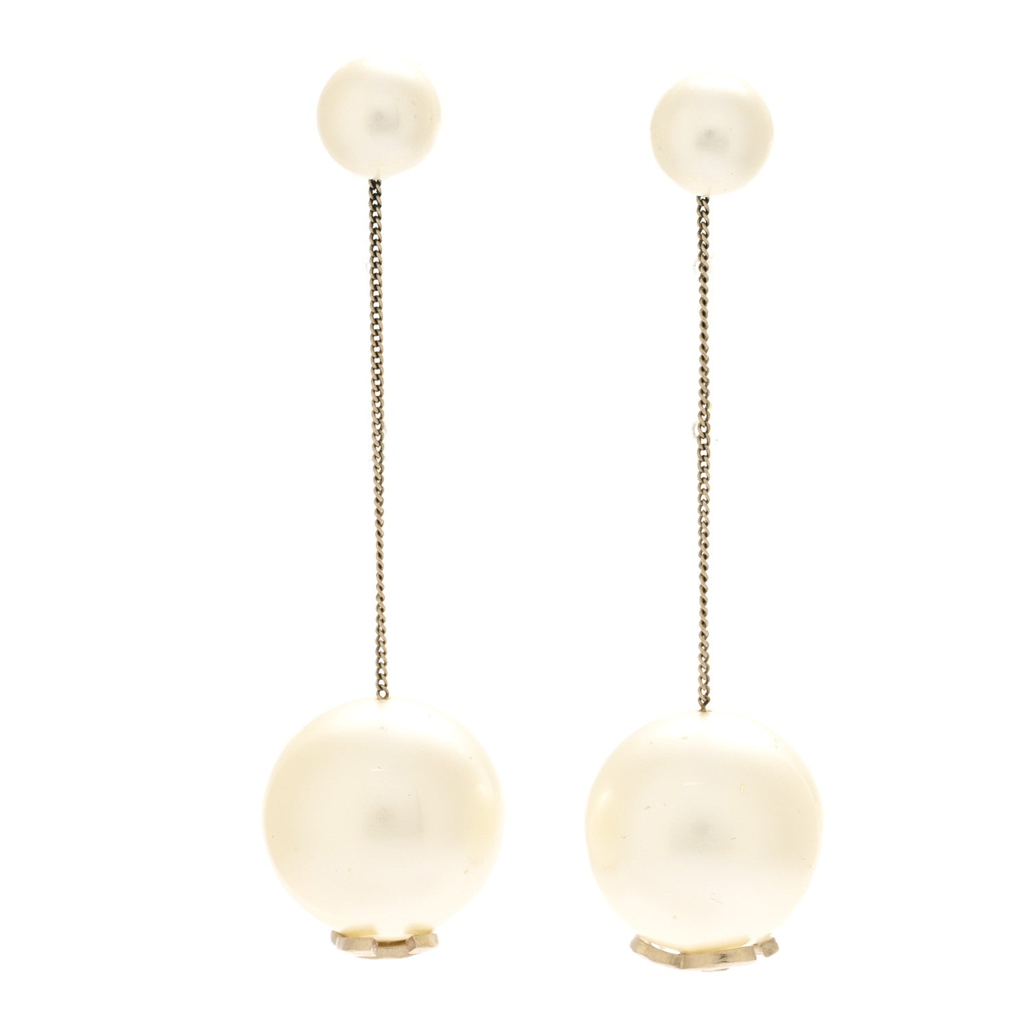 Pearl CC Drop Earrings Gold