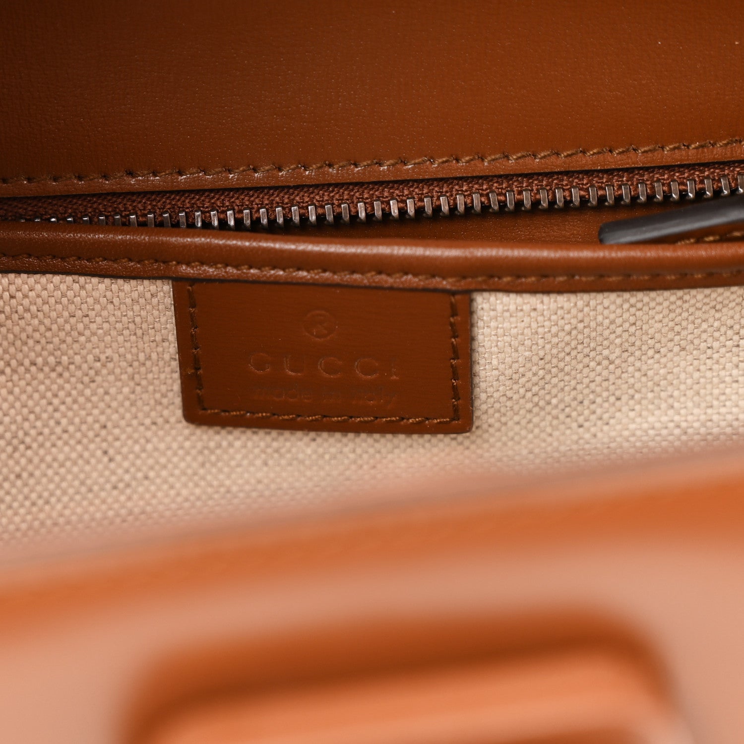 Boarded Dyana Lux Calfskin Web Small Bamboo 1947 Top Handle Bag Brown