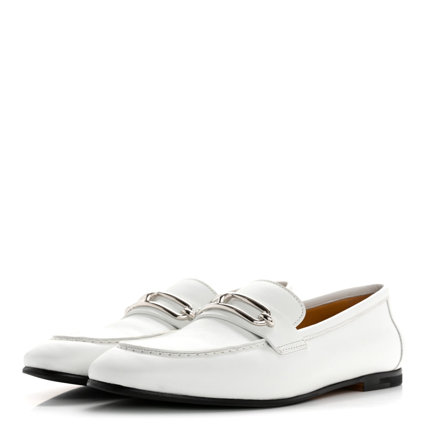 Calfskin Womens Colette Loafers 37.5 White