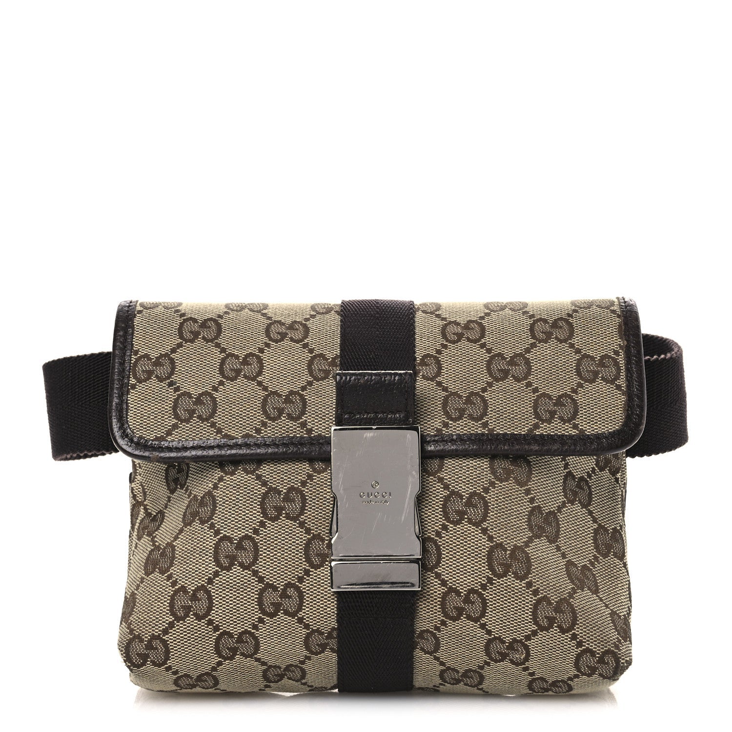 Monogram Waist Pouch Bag Dark Brown