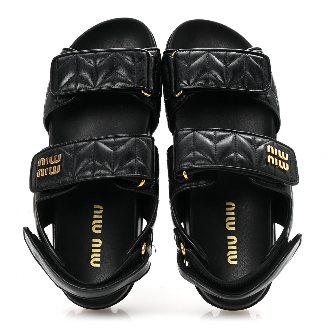 Nappa Matelasse Sporty Sandals 39 Black