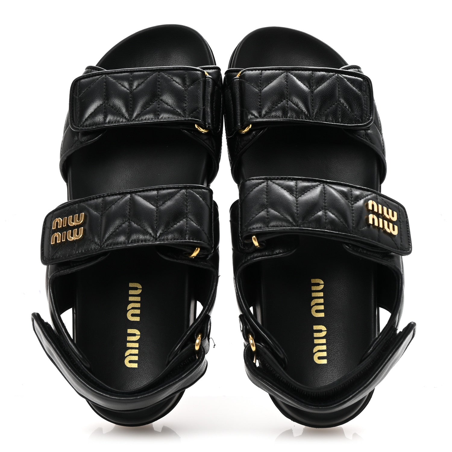 Nappa Matelasse Sporty Sandals 39 Black