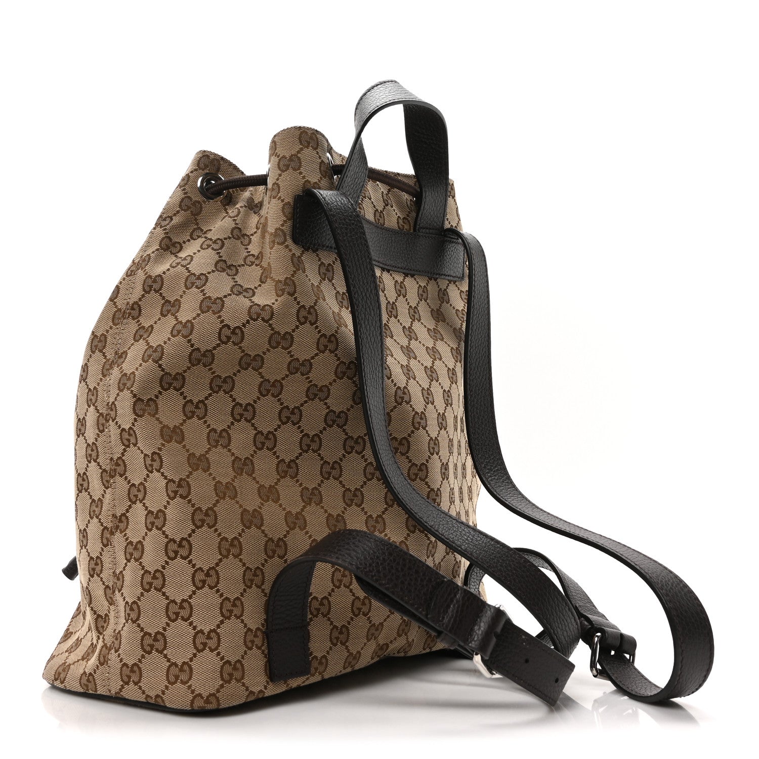 Monogram Dollar Calfskin O Drawstring Backpack Beige Ebony Testa di Moro Dark Chocolate