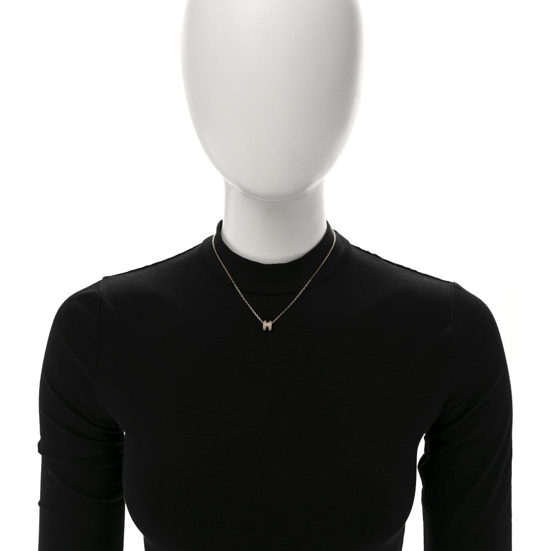 Lacquered Rose Gold Mini Pop H Pendant Necklace Marron Glace