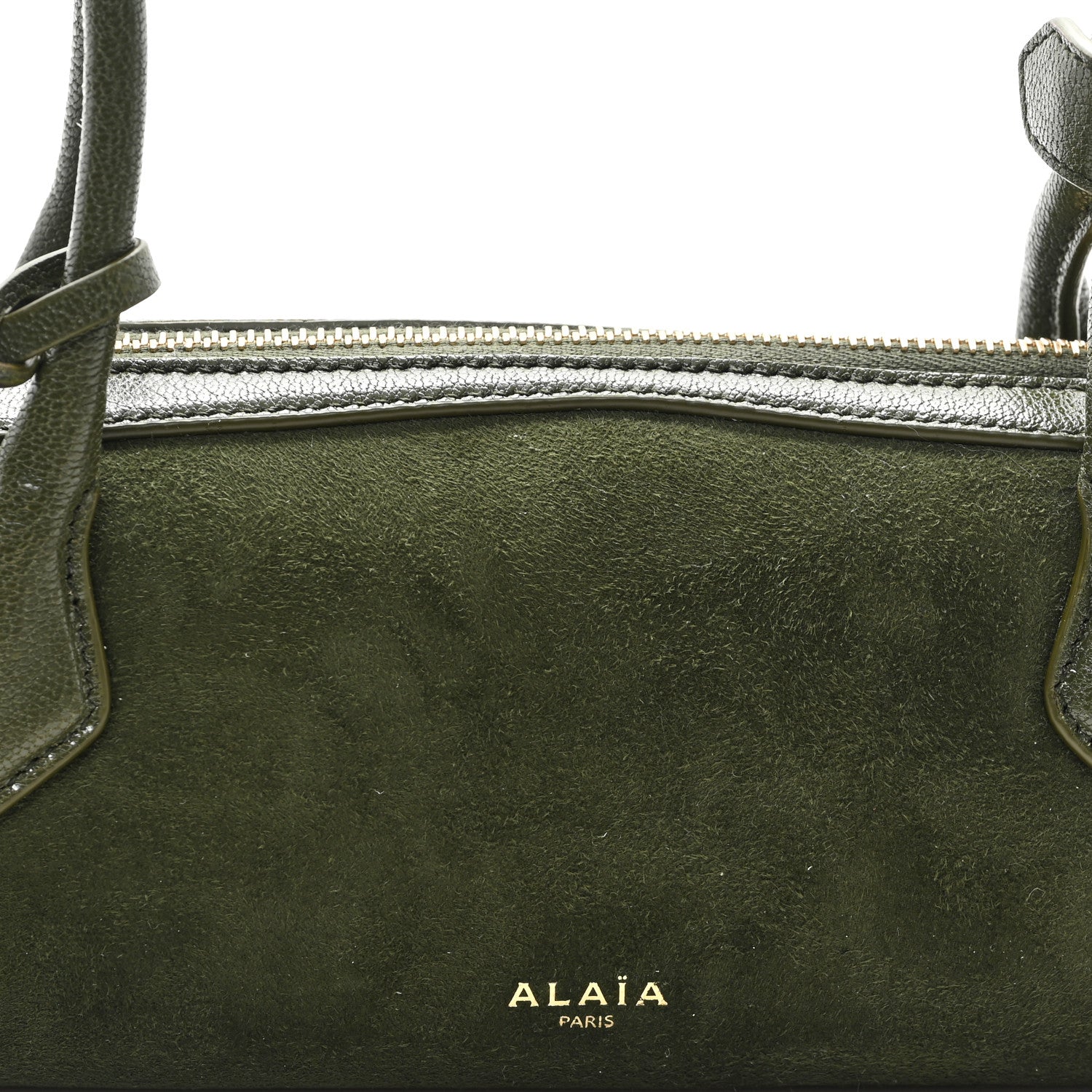Suede Goatskin Small Le Teckel Bag Olive Green