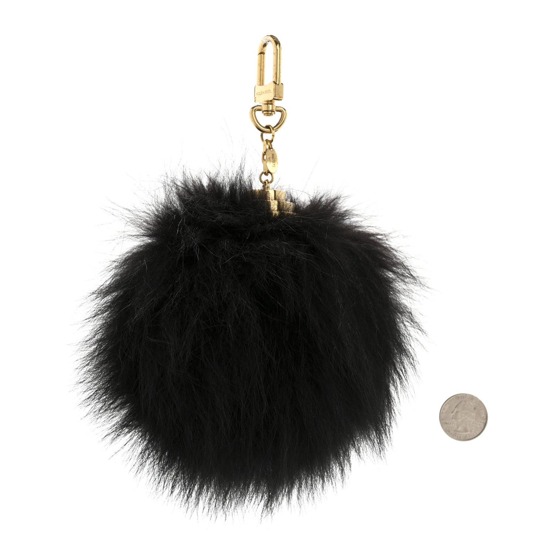Mink Fur Fluffy Bag Charm Black