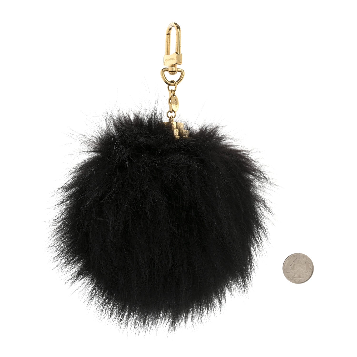 Mink Fur Fluffy Bag Charm Black