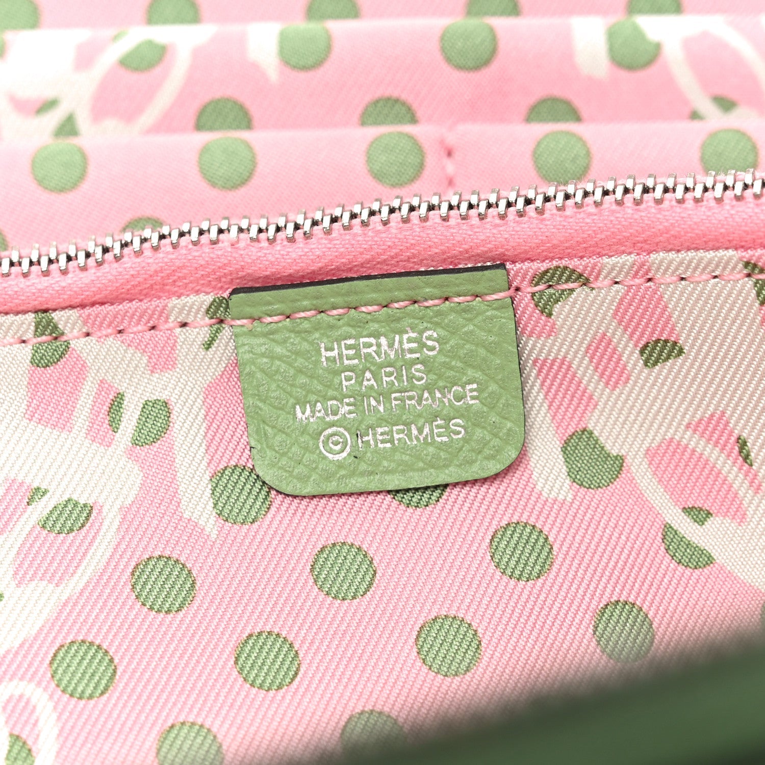 Epsom Silk'In Wallet Vert Criquet