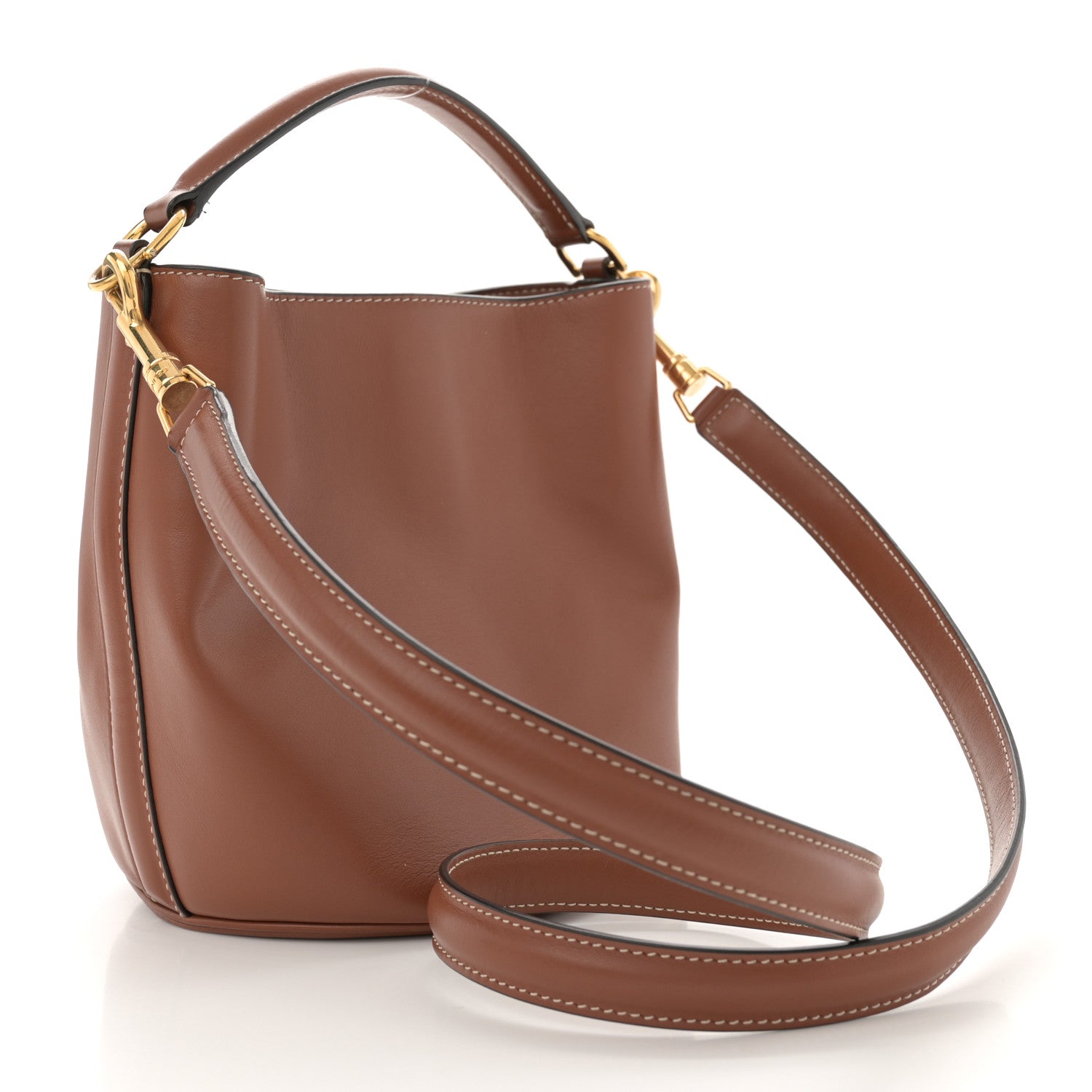 Smooth Calfskin Bucket 16 Bag Tan