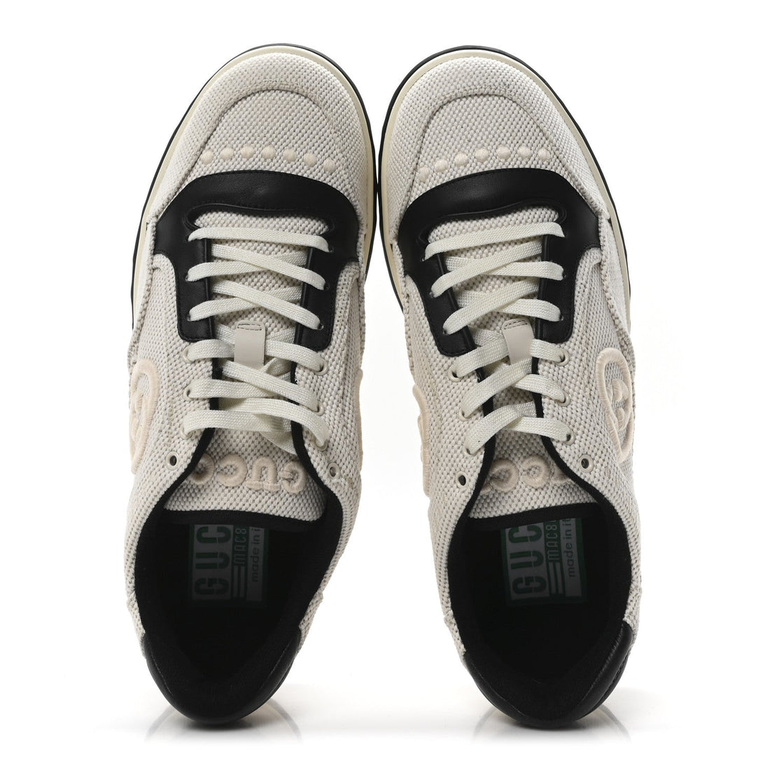 Canvas Calfskin Mens Mac80 Sneakers 8.5 Natural Black