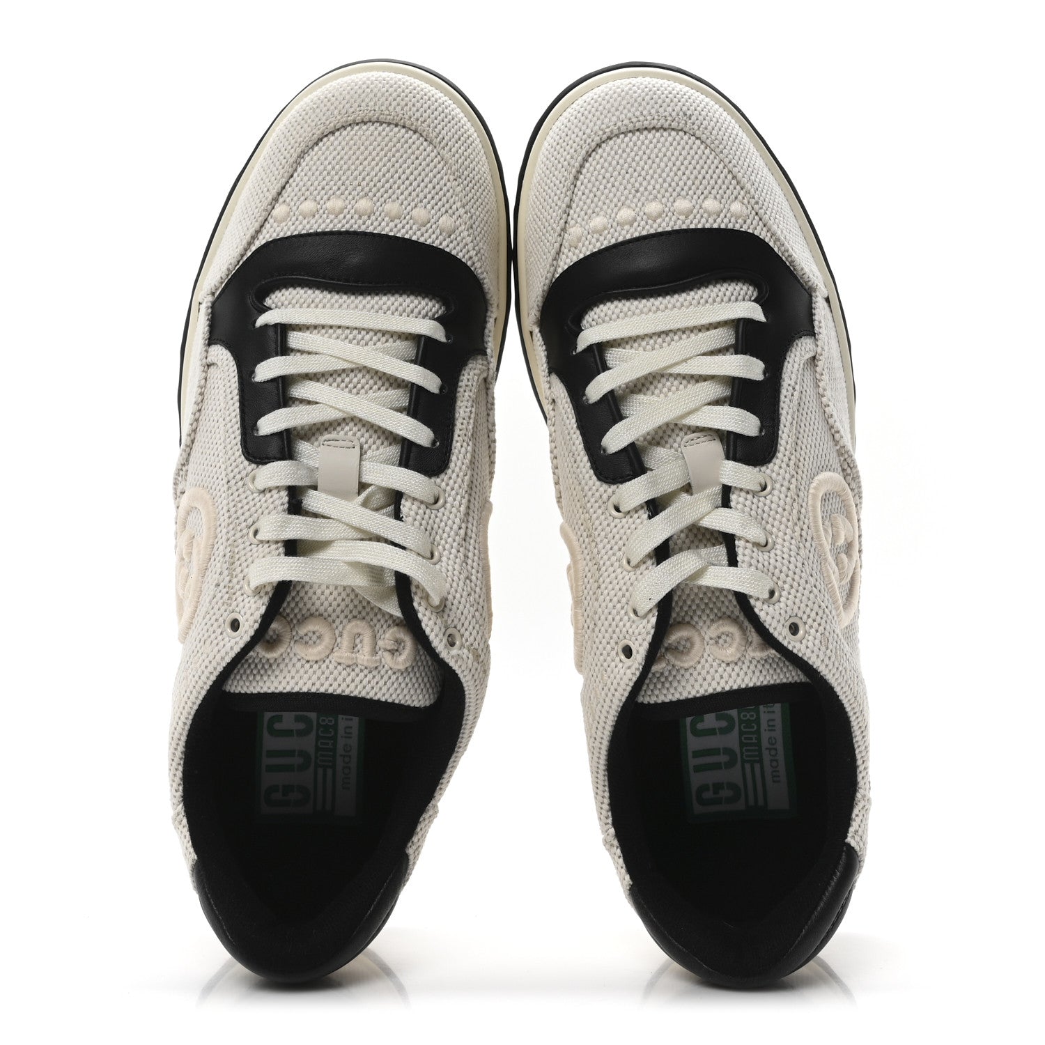 Canvas Calfskin Mens Mac80 Sneakers 8.5 Natural Black