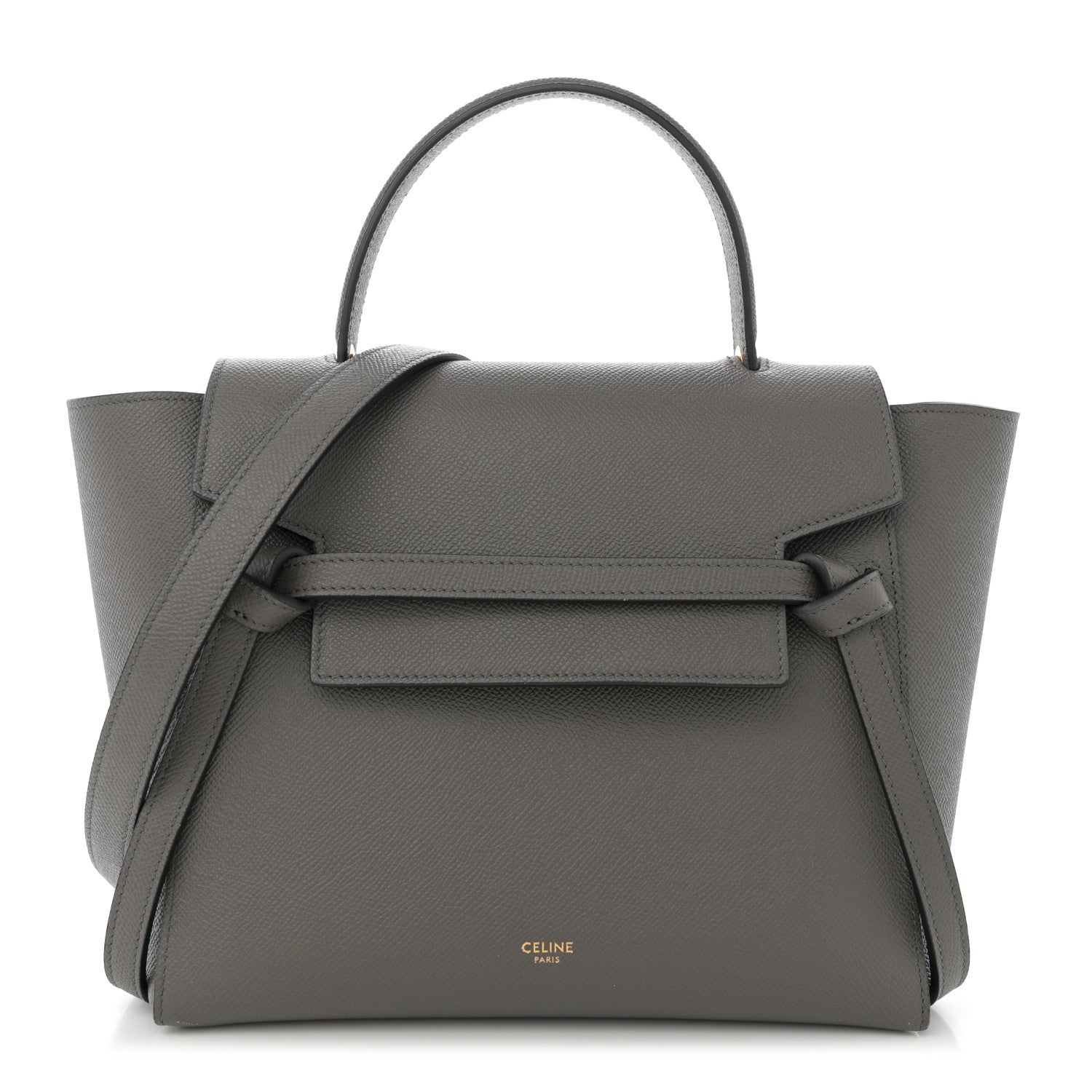 Grained Calfskin Micro Belt Bag Grey