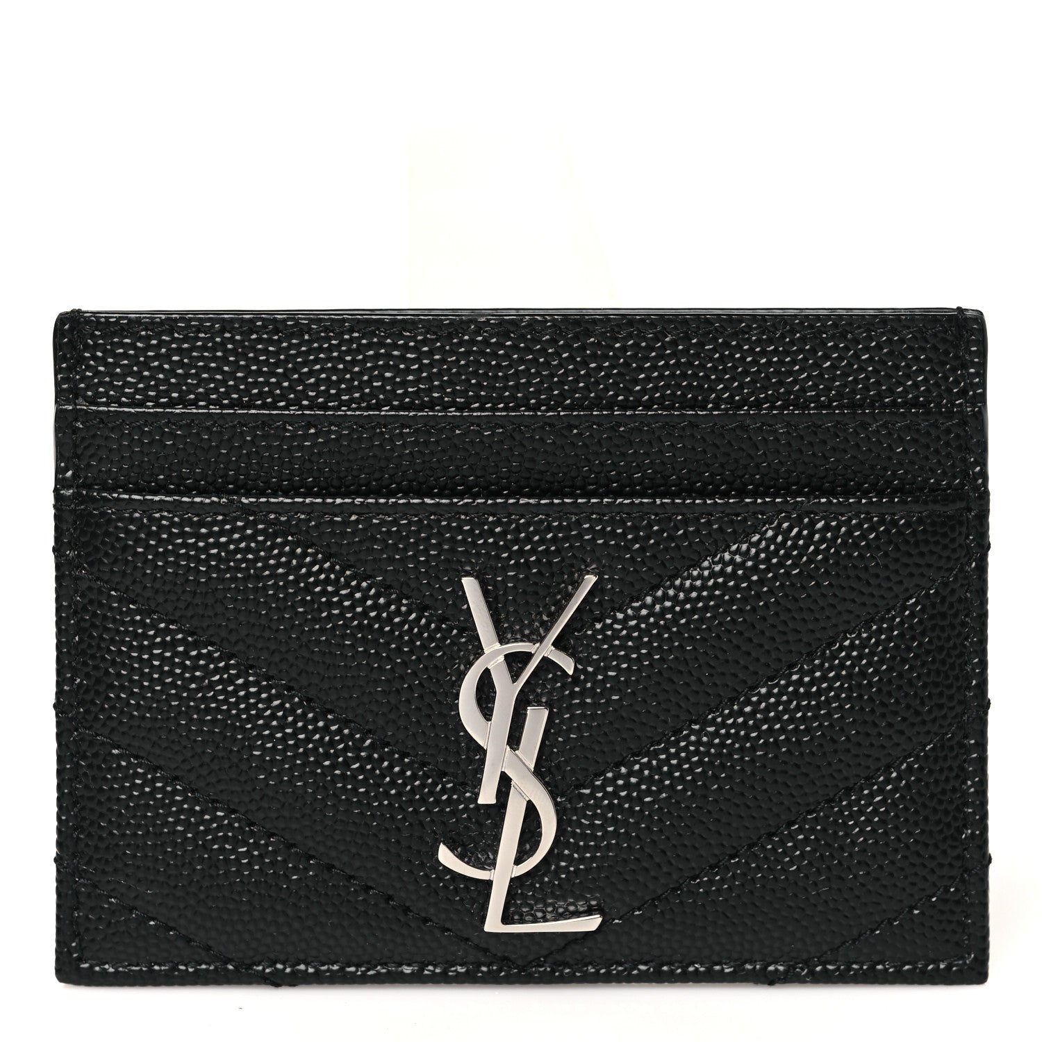 Grain De Poudre Matelasse Chevron Credit Card Case Black