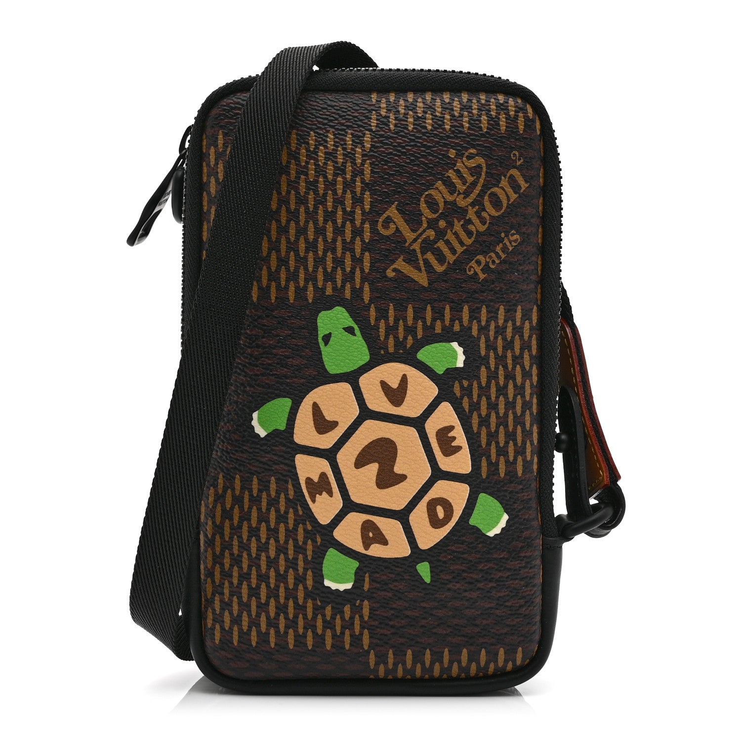 X NIGO Giant Damier Ebene Tortoise Double Phone Pouch