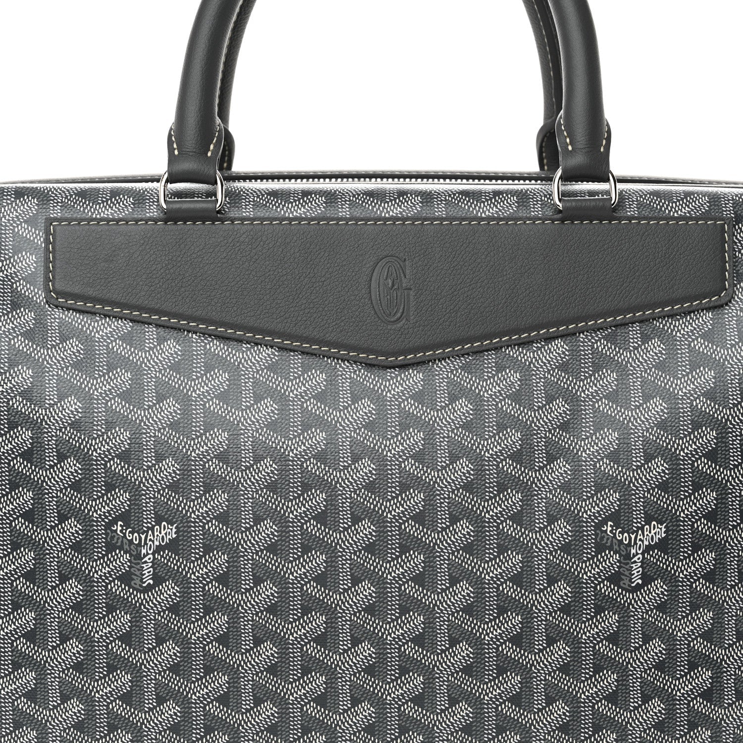 Goyardine Calfskin Cisalpin Document Case Grey