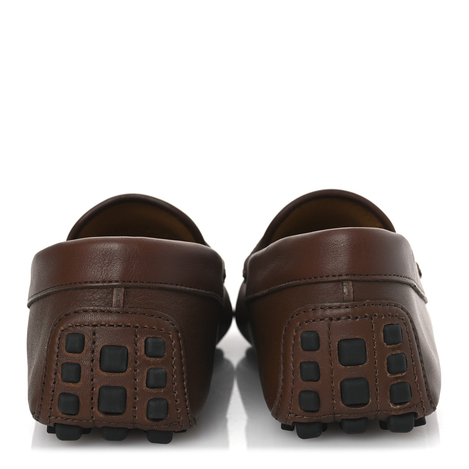 Soft Clove Calfskin GG Supreme Monogram Mens Interlocking G Driver Loafers 8 Brown