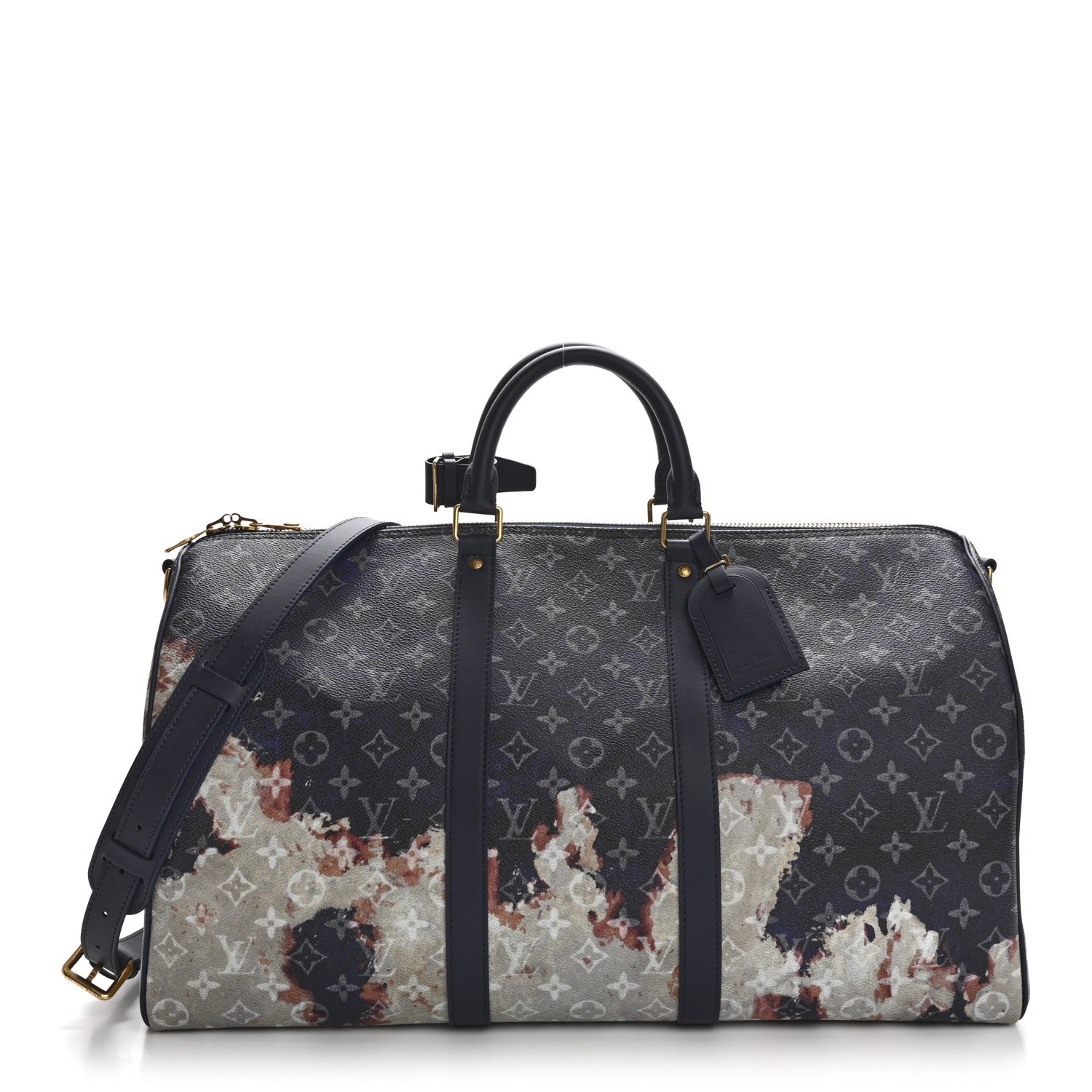 Monogram Bleach Keepall Bandouliere 50 Ink Blue