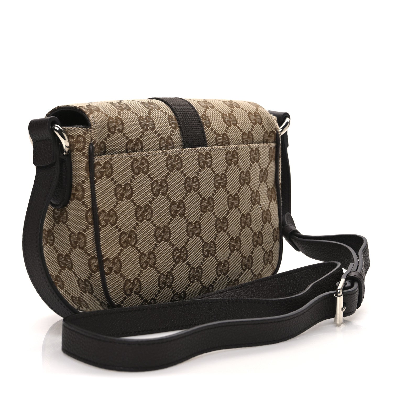 GG Supreme Monogram Textured Dollar Calfskin Mini Ophidia Buckle Shoulder Bag Beige Ebony New Acero