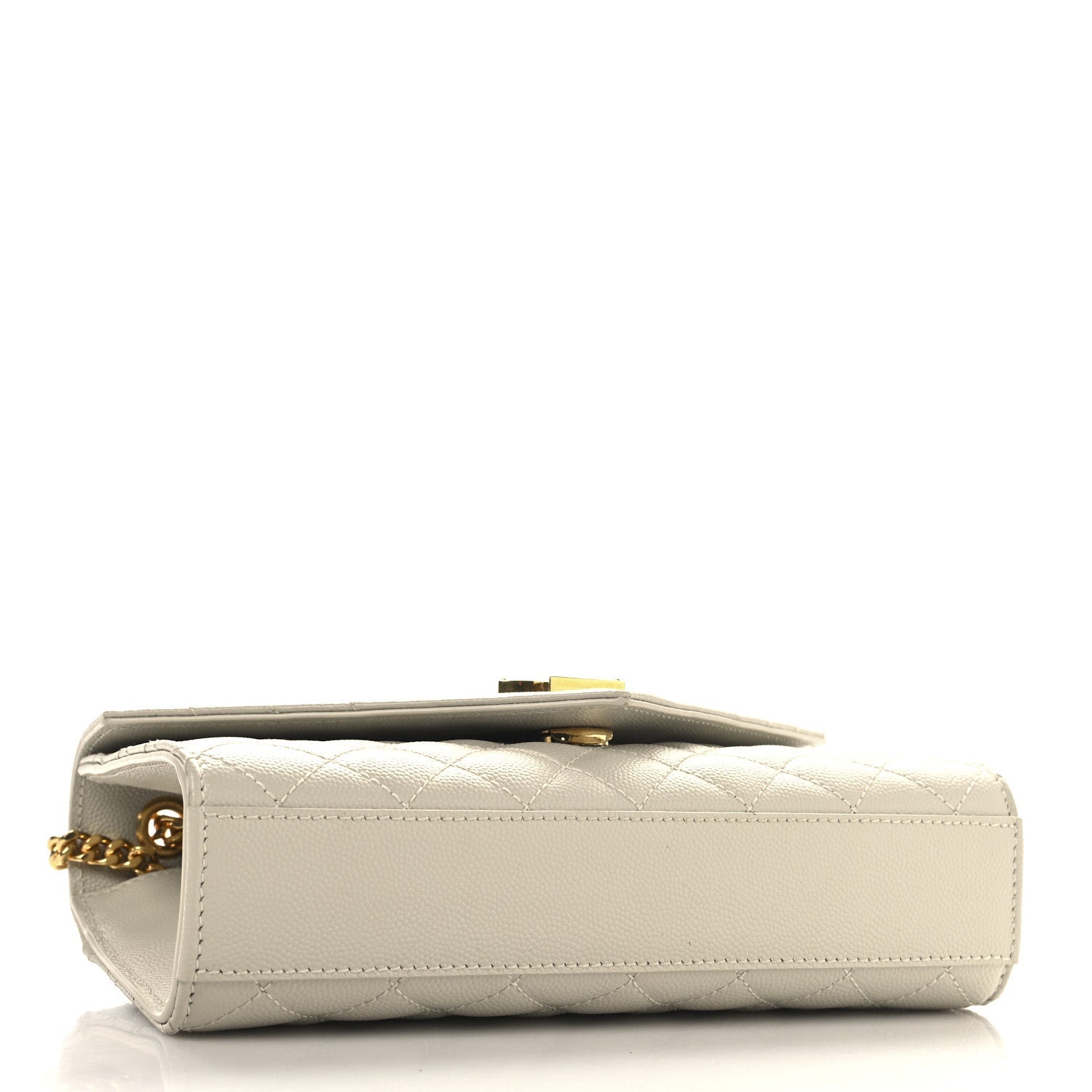 Grain De Poudre Textured Mixed Matelasse Triquilt Small Monogram Satchel Crema Soft