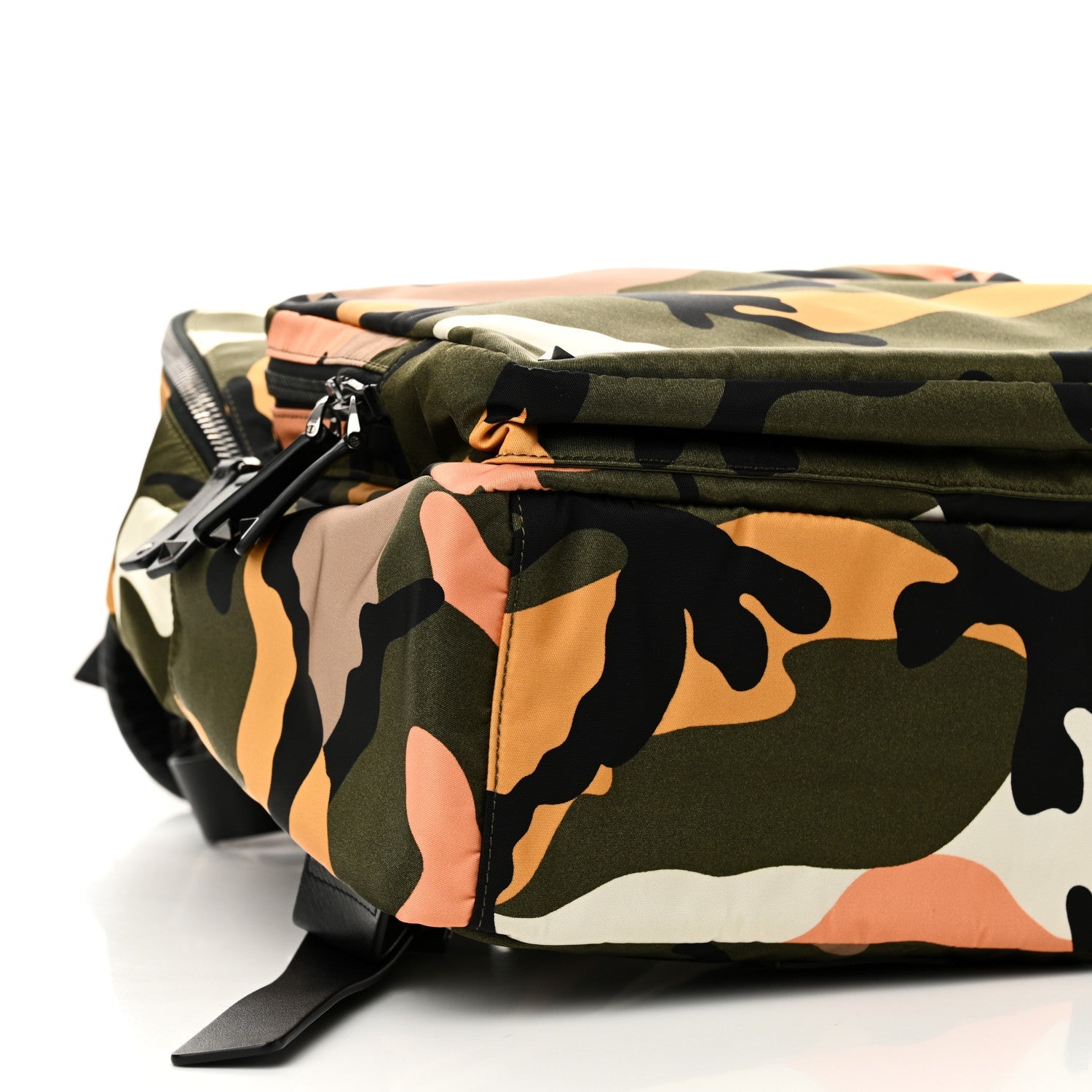 Nylon Camouflage Print Backpack Green Multicolor