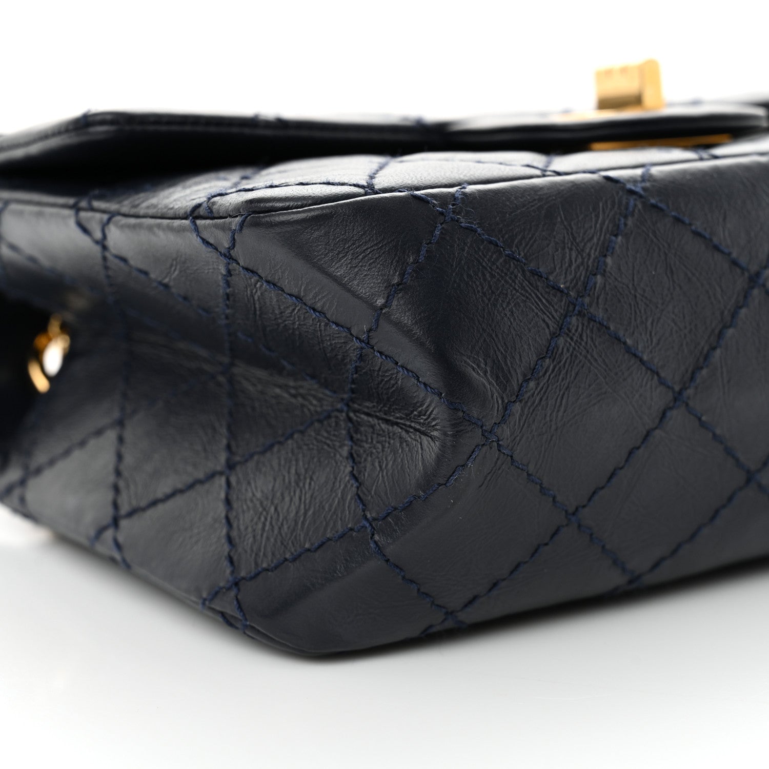 Aged Calfskin Quilted 2.55 Reissue Mini Flap Navy