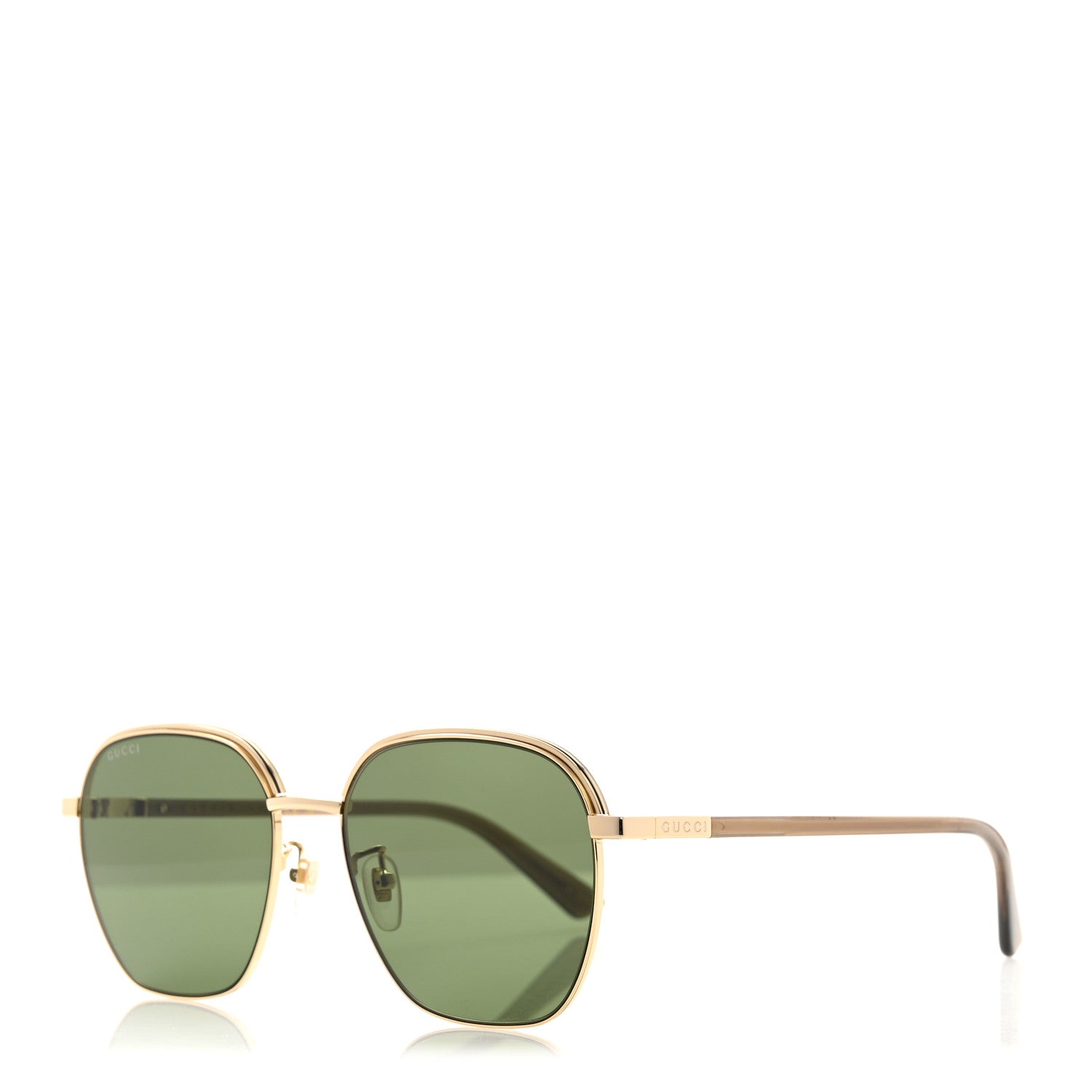 Metal Square Frame Sunglasses GG0110SA Gold Grey