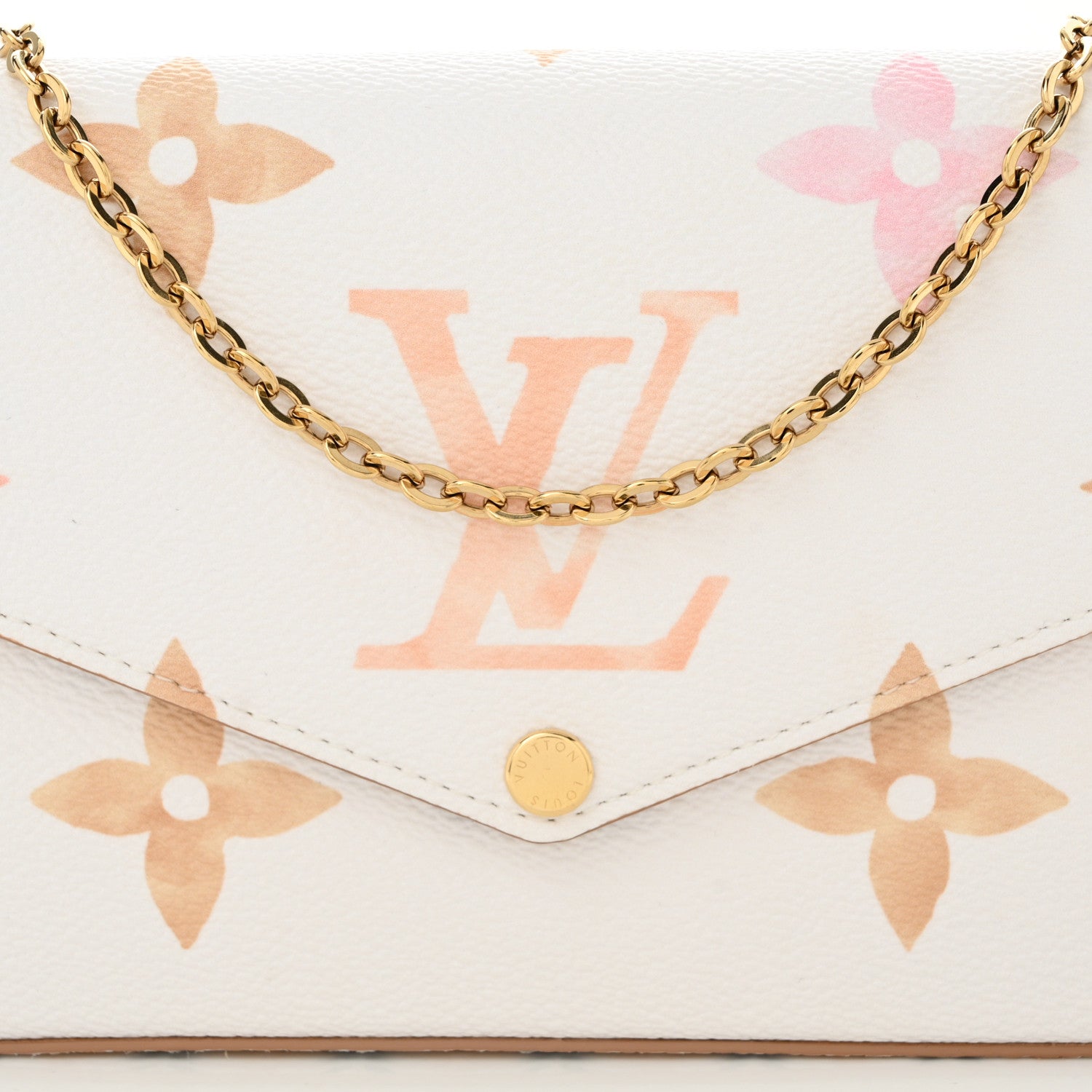 Monogram Giant By The Pool 2.0 Felicie Pochette Chain Wallet Beige