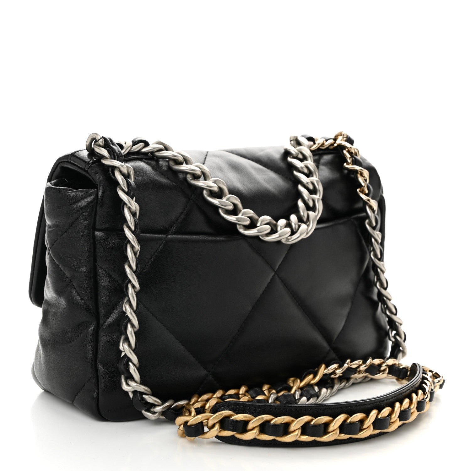 Lambskin Quilted Medium Chanel 19 Flap Black